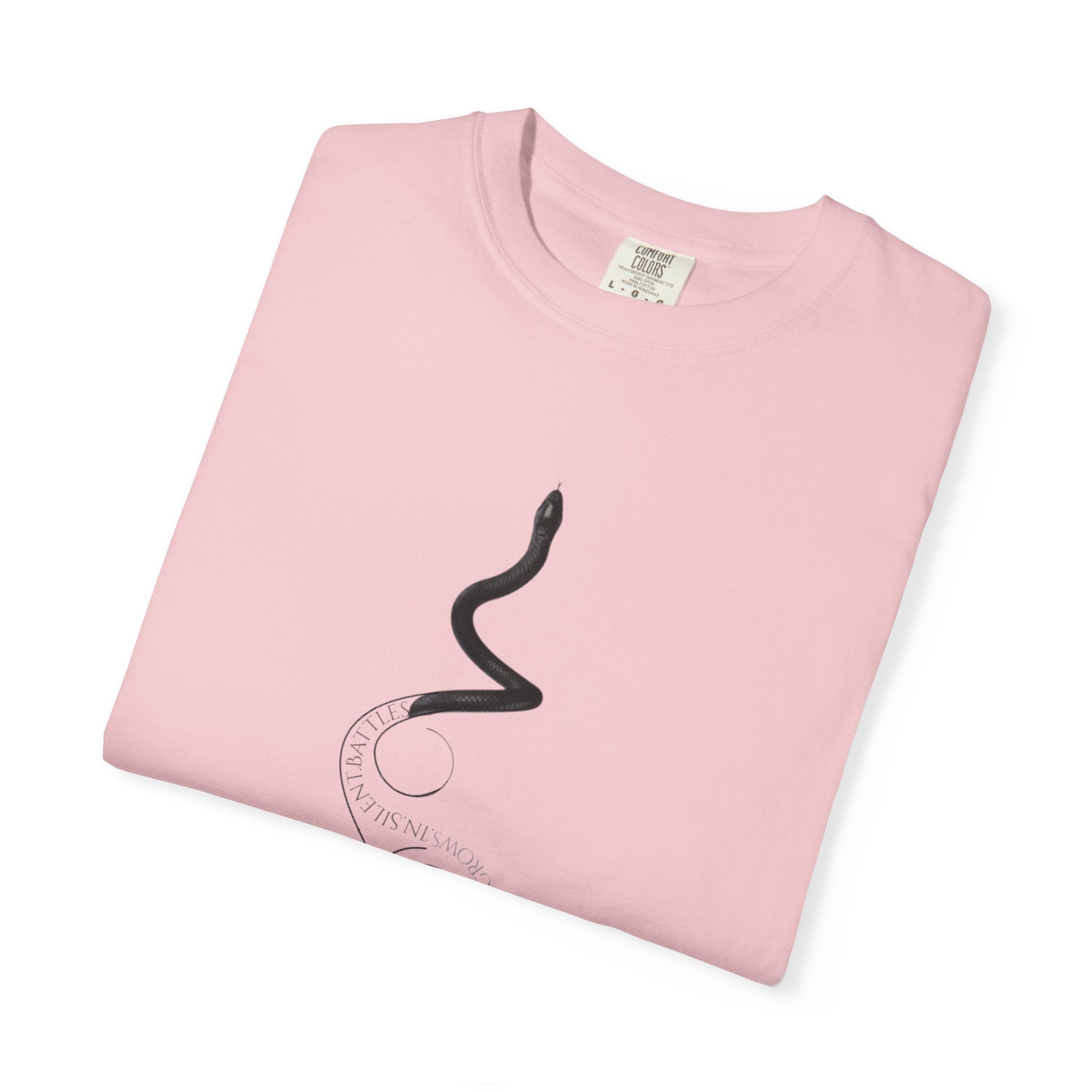 Strength Grows in Silent Battles - Snake Graphic T-Shirt