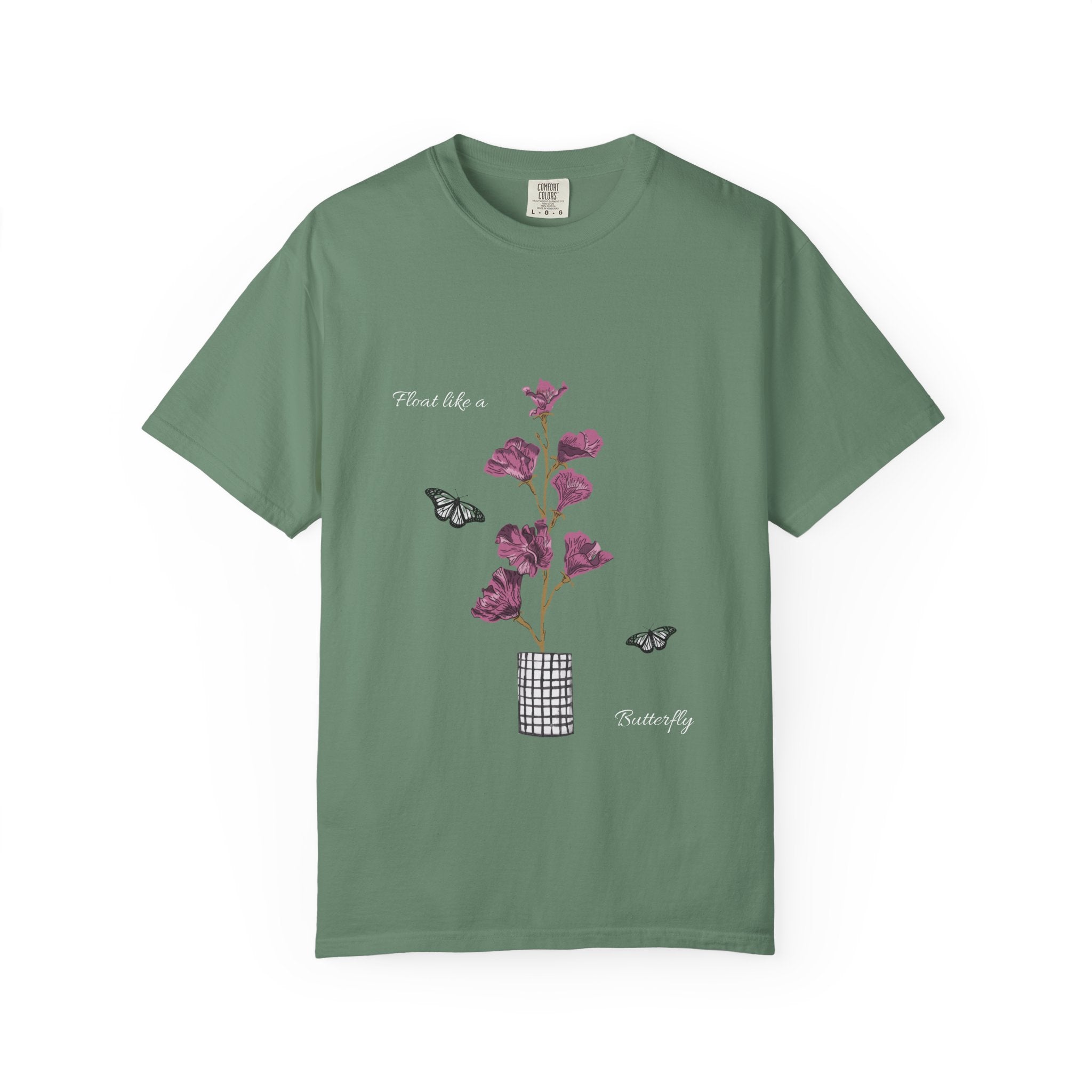 Float Like a Butterfly Floral Butterfly Graphic T-Shirt