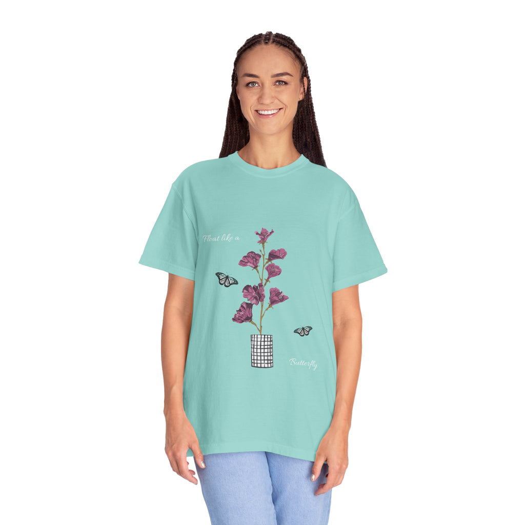 Float Like a Butterfly Floral Butterfly Graphic T-Shirt