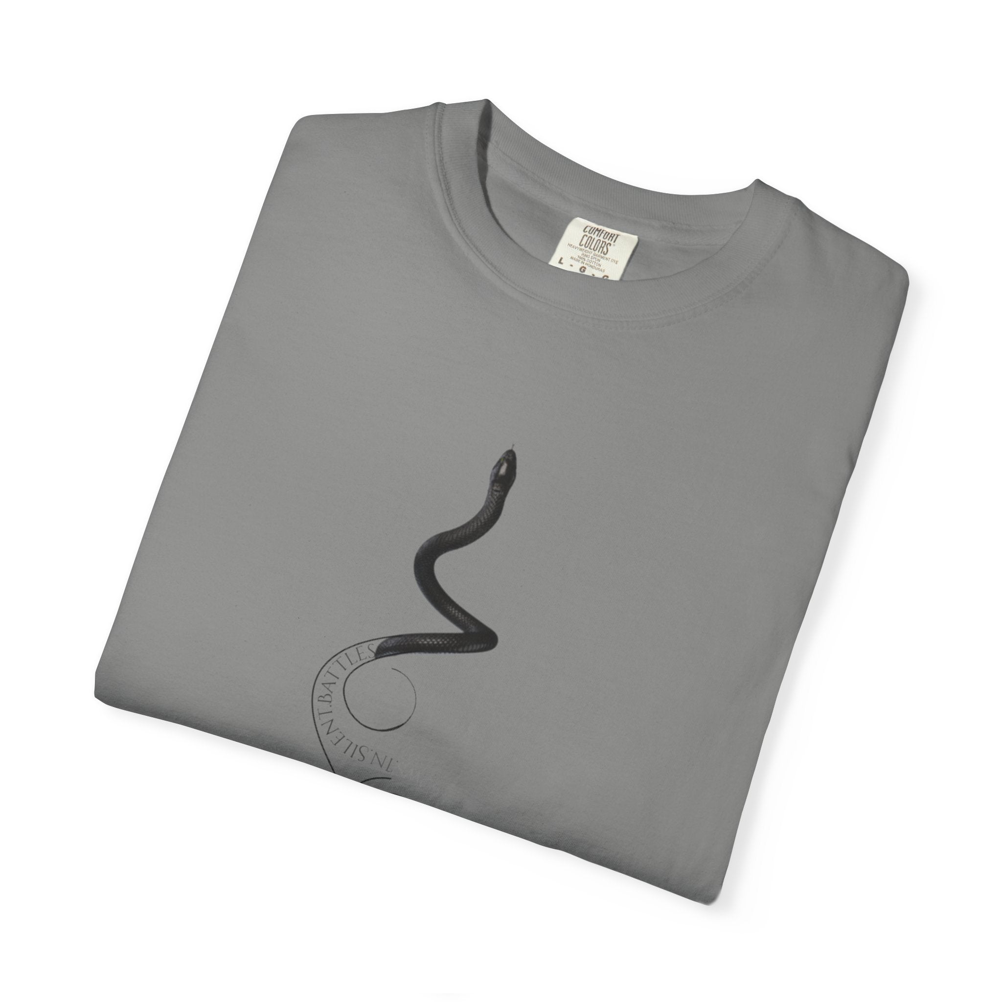 Strength Grows in Silent Battles - Snake Graphic T-Shirt