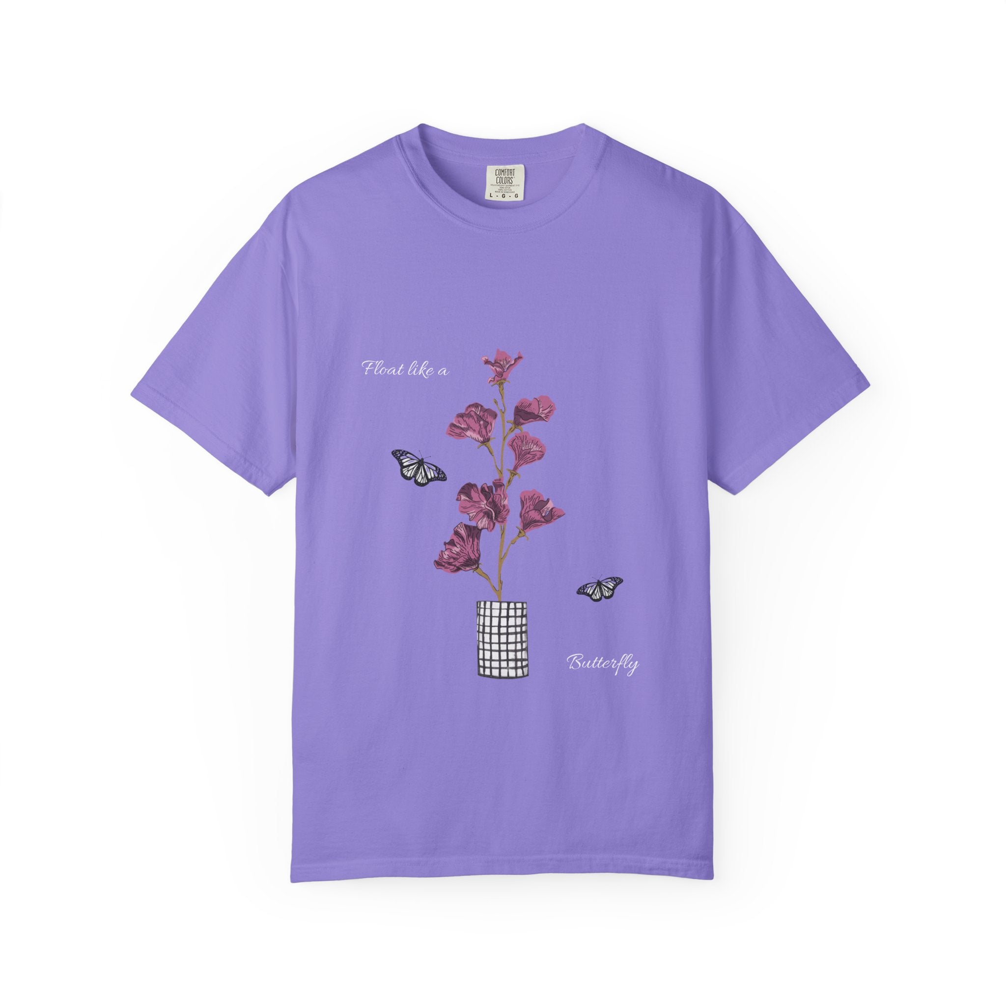 Float Like a Butterfly Floral Butterfly Graphic T-Shirt