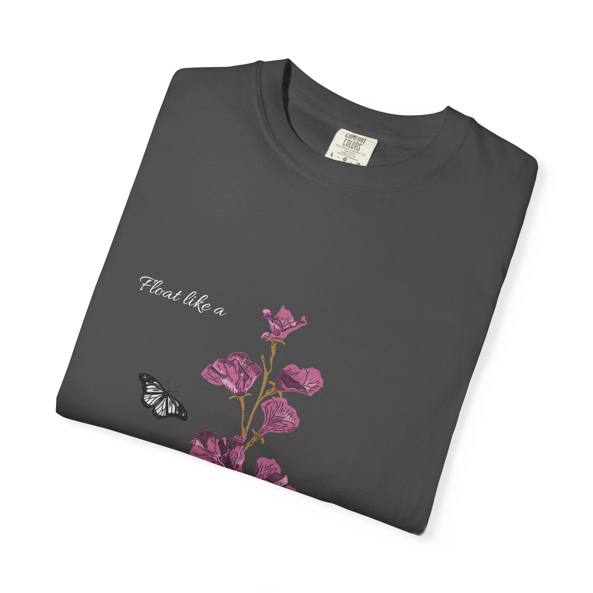 Float Like a Butterfly Floral Butterfly Graphic T-Shirt
