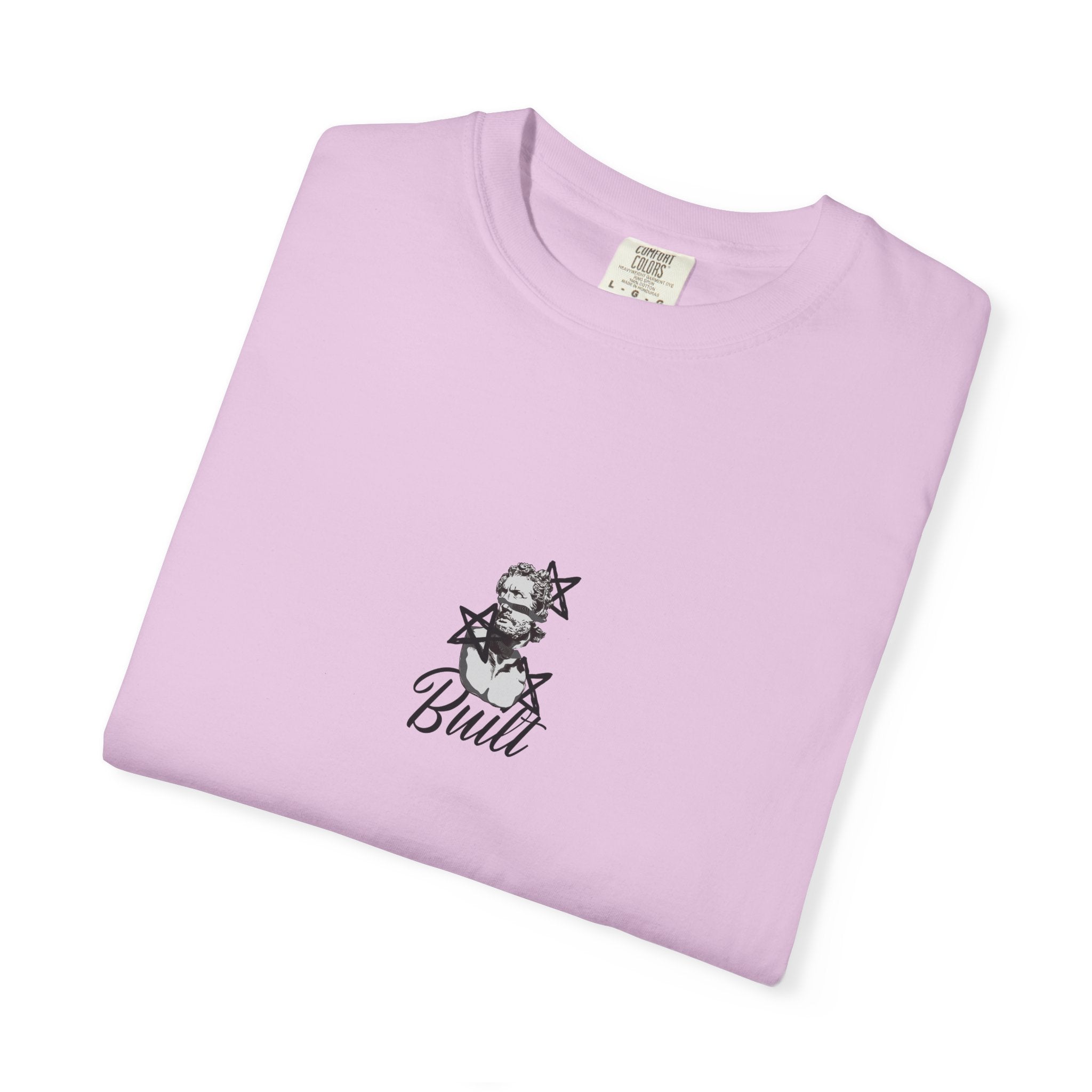 'Built' Statue Graphic T-shirt — Monochrome Sculpted Man Tee