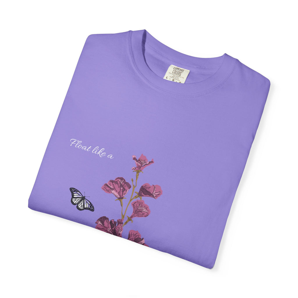 Float Like a Butterfly Floral Butterfly Graphic T-Shirt