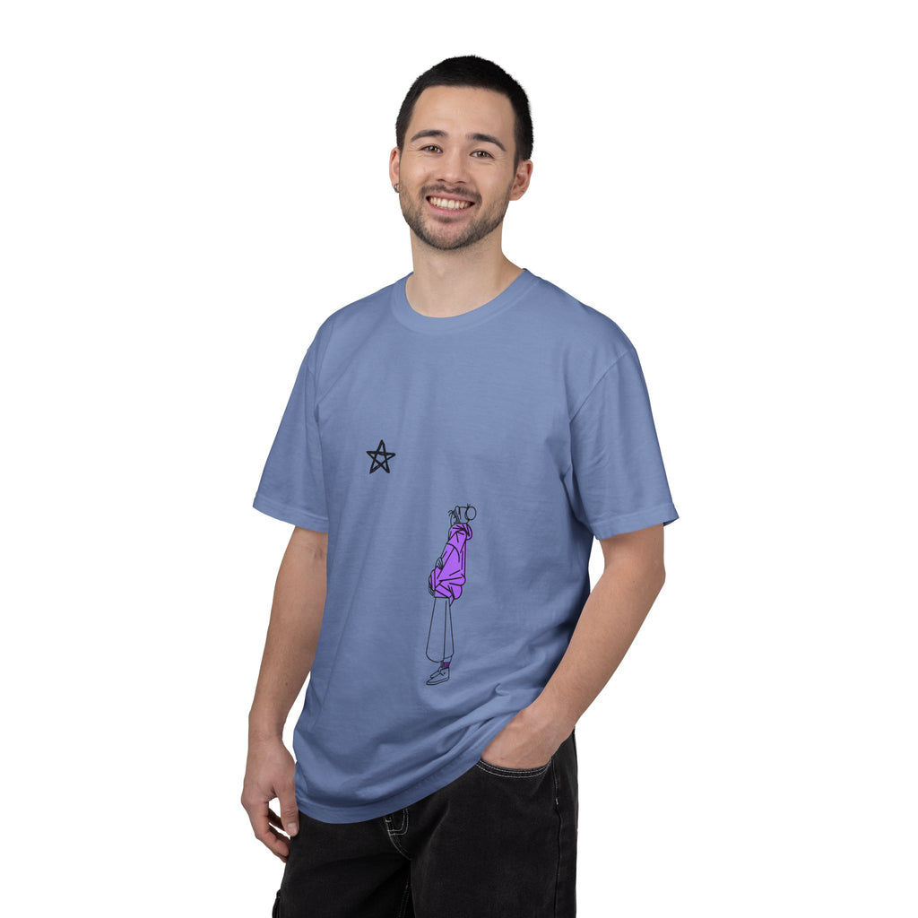 Star Watcher Graphic Tee — Standalone Man Illustration