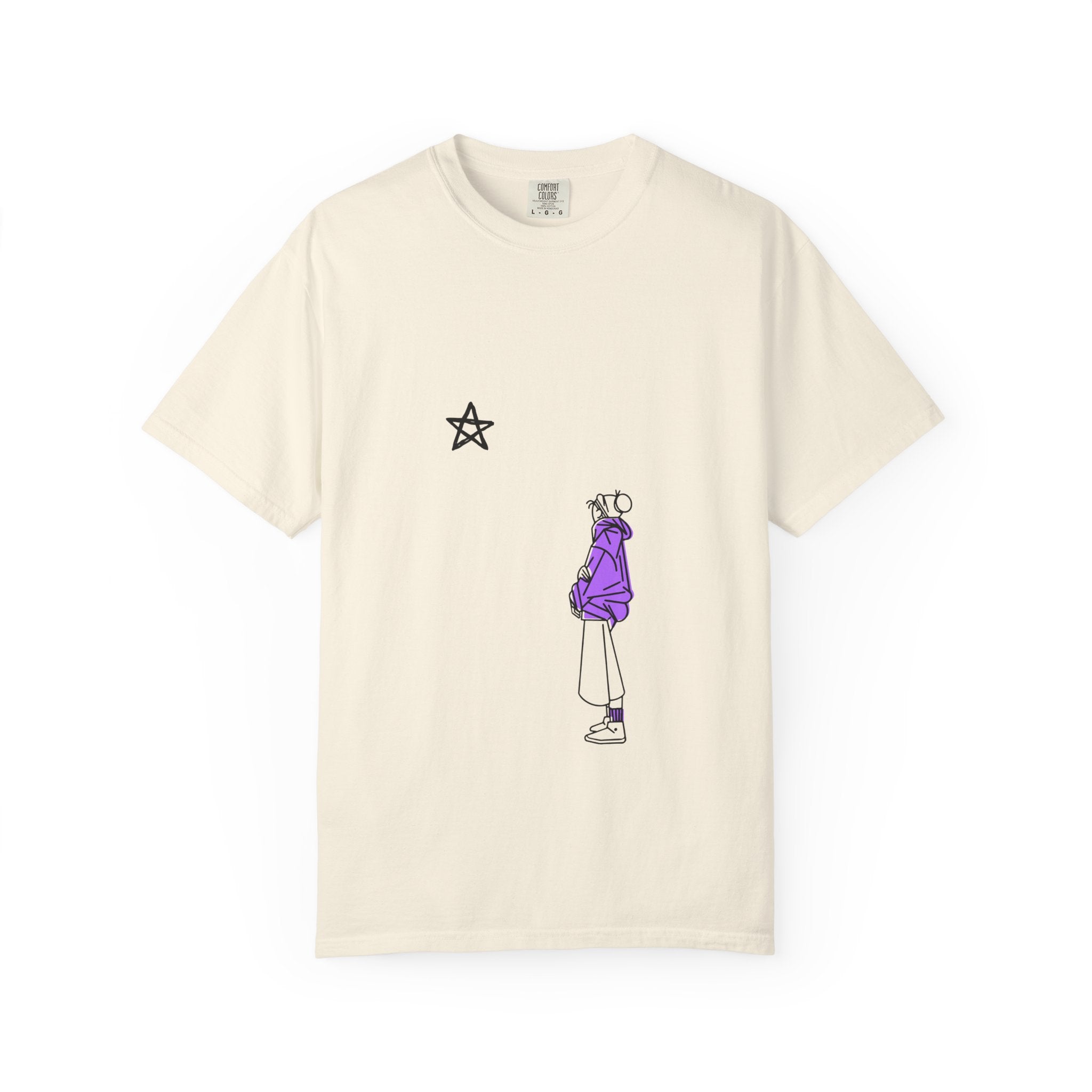 Star Watcher Graphic Tee — Standalone Man Illustration