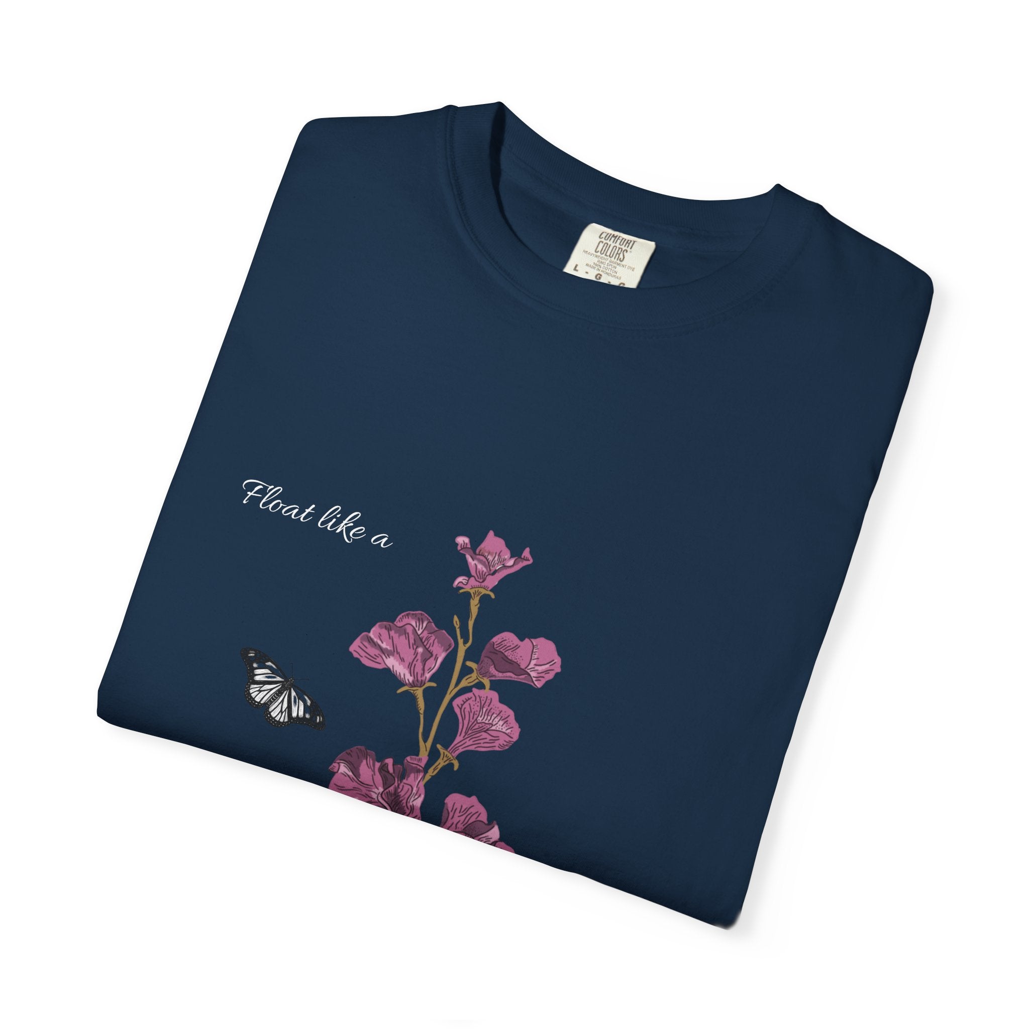 Float Like a Butterfly Floral Butterfly Graphic T-Shirt
