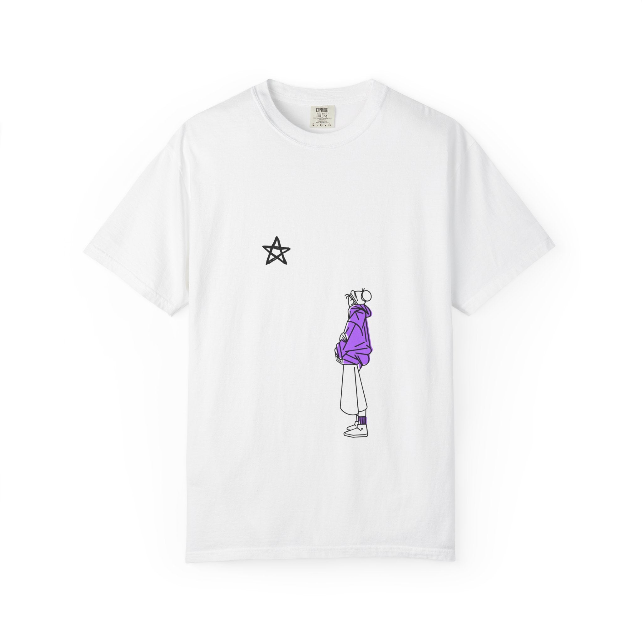 Star Watcher Graphic Tee — Standalone Man Illustration
