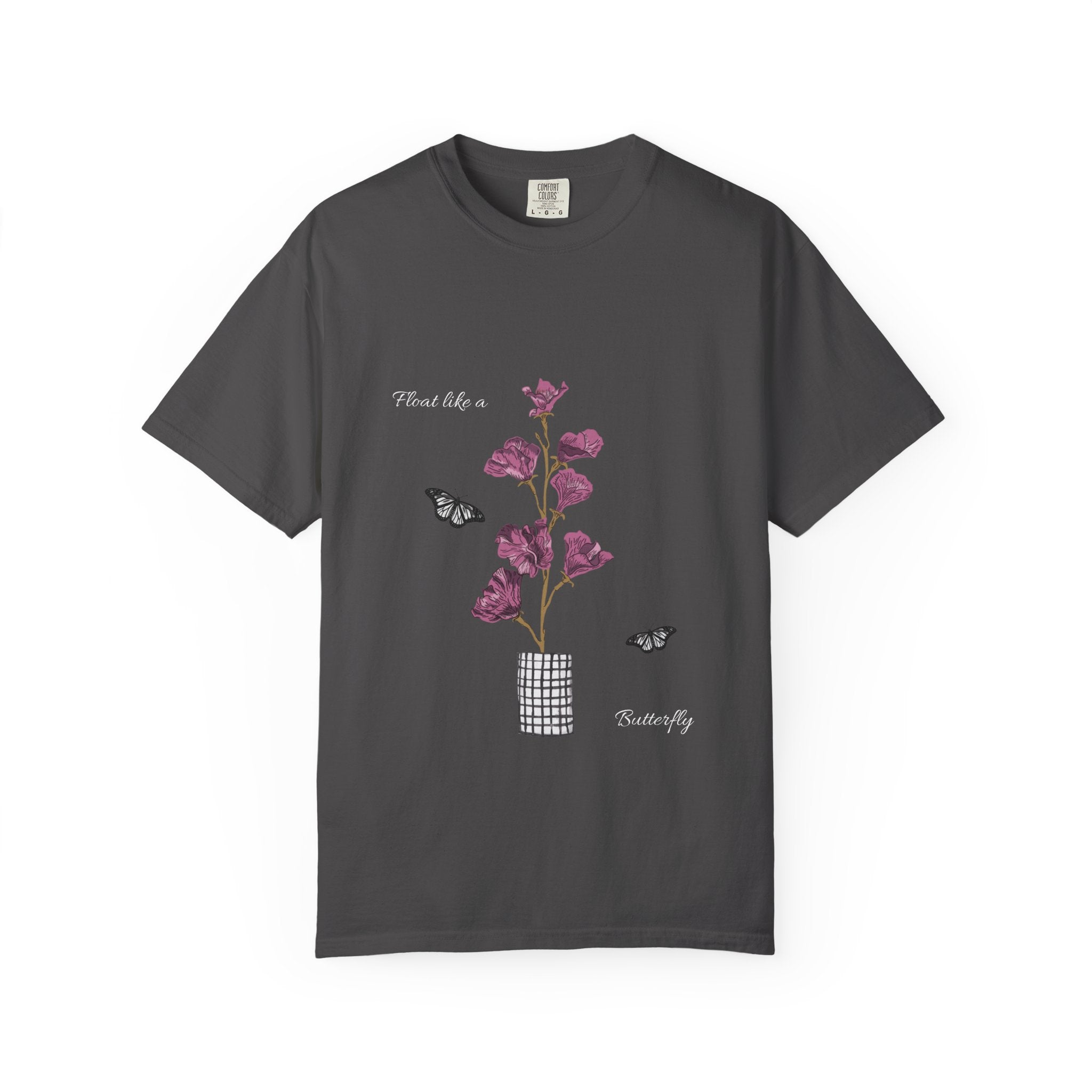 Float Like a Butterfly Floral Butterfly Graphic T-Shirt