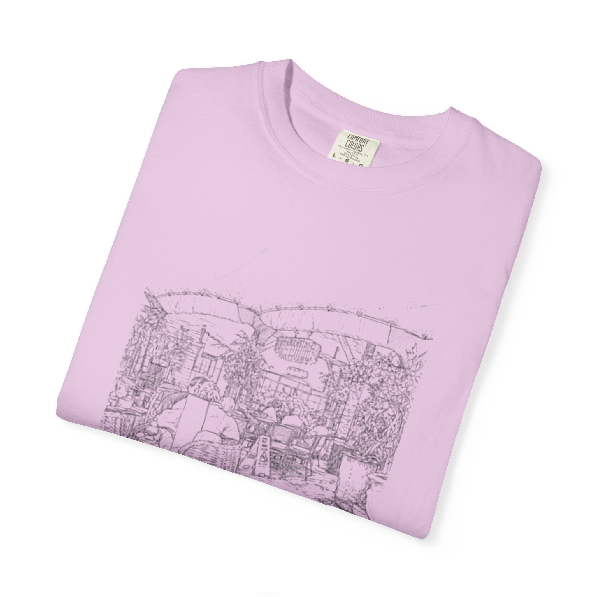 Rainy Day Pencil Sketch T-Shirt — Marquee Seating Illustration