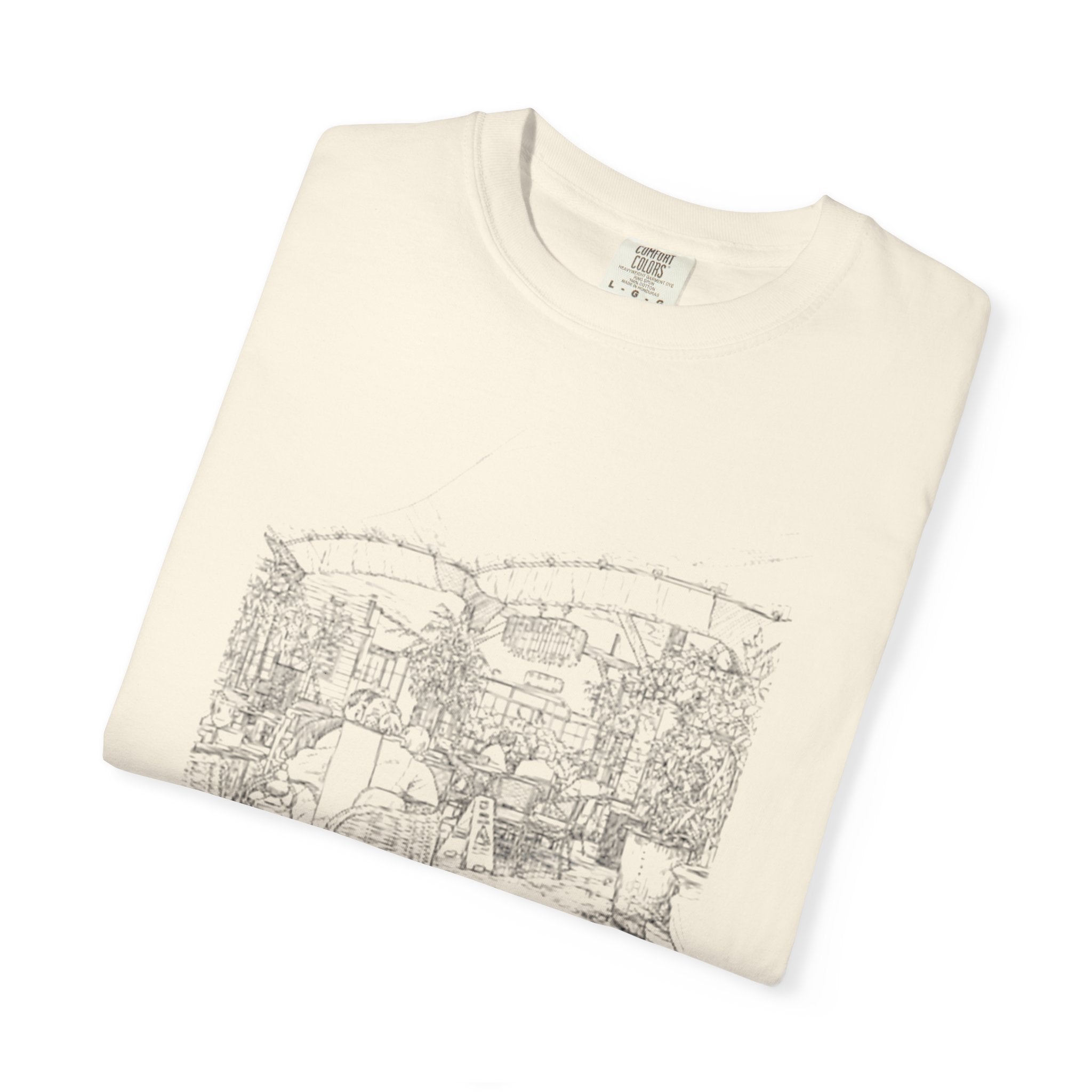 Rainy Day Pencil Sketch T-Shirt — Marquee Seating Illustration