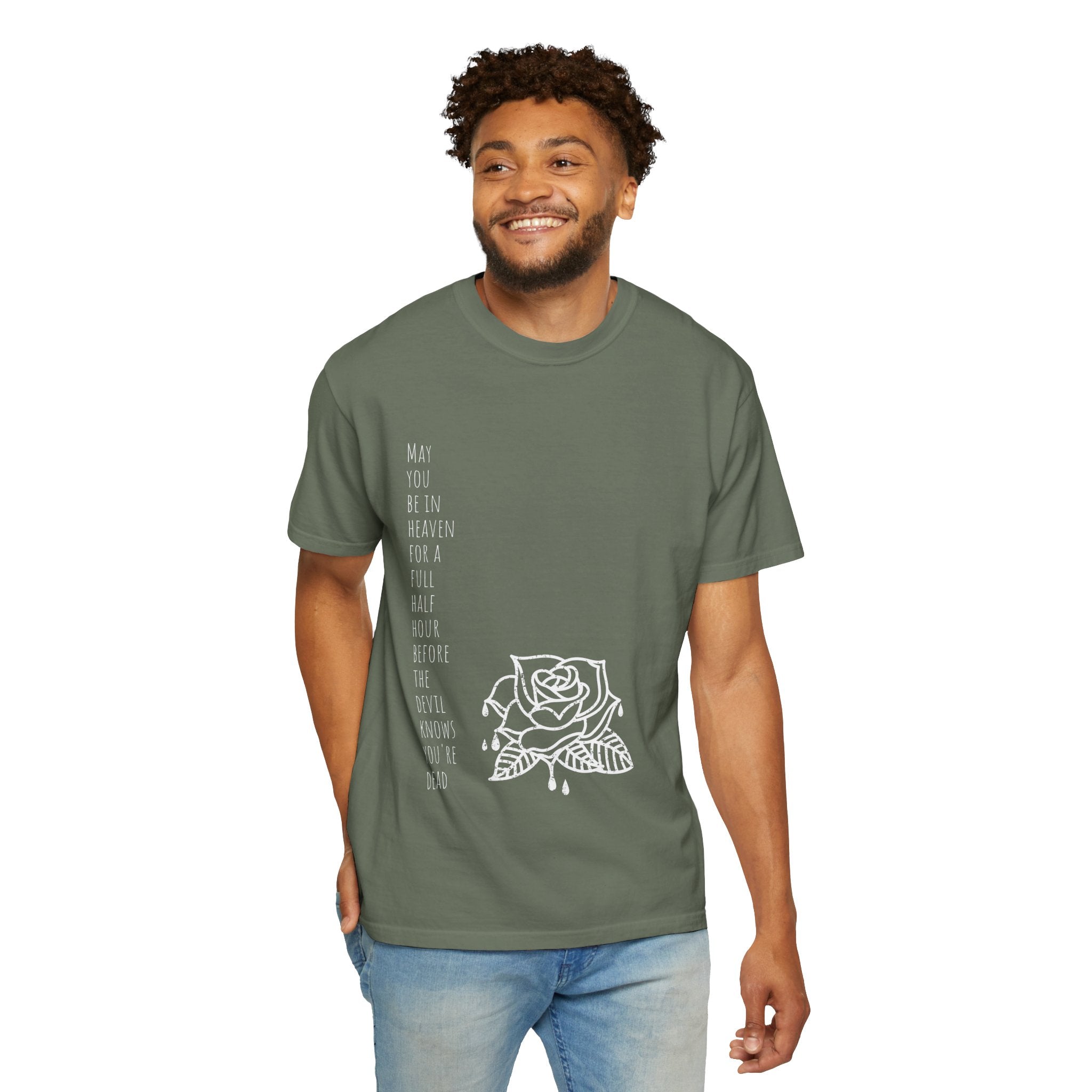 Rose with Dripping blood Text T-shirt | Gothic Floral Quote