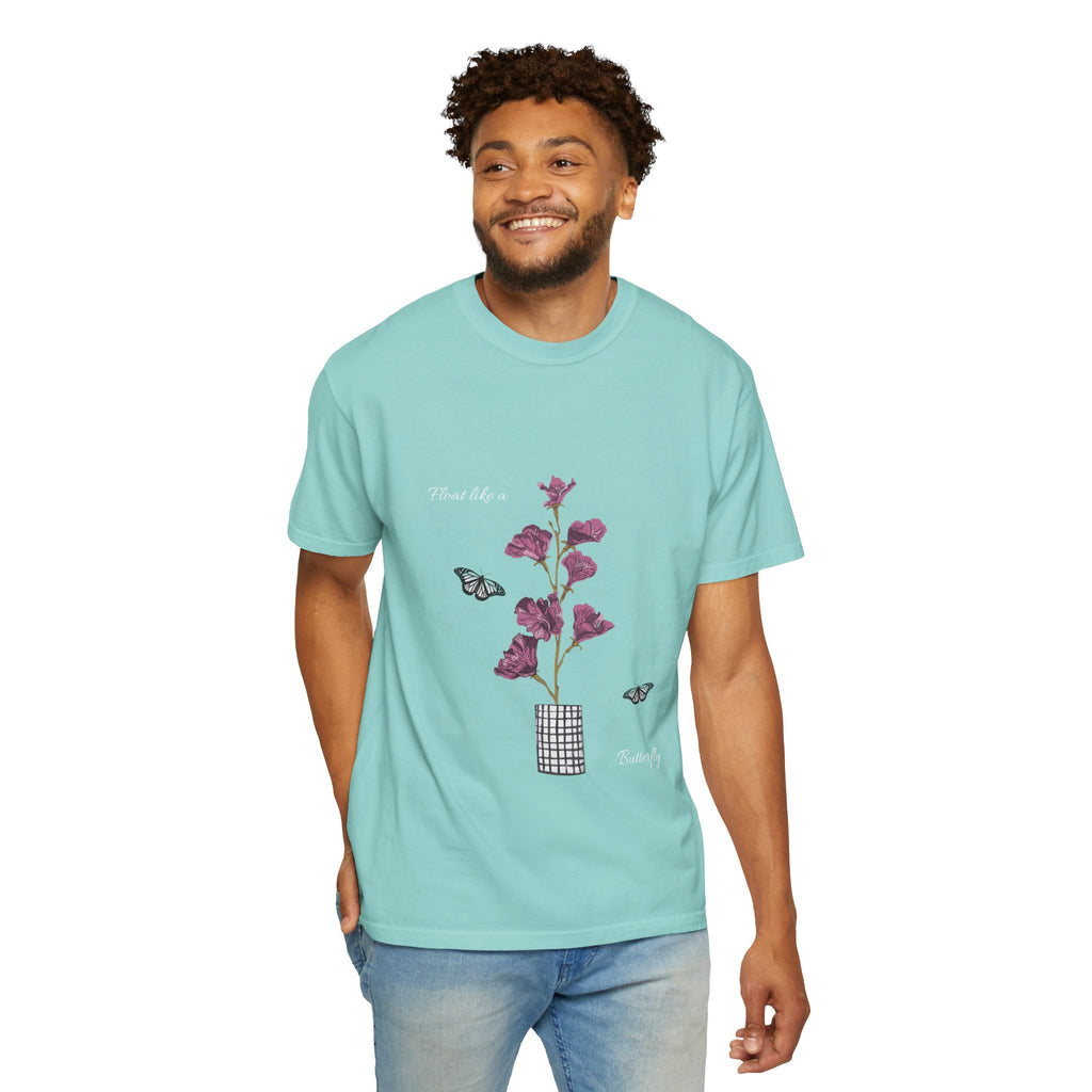 Float Like a Butterfly Floral Butterfly Graphic T-Shirt