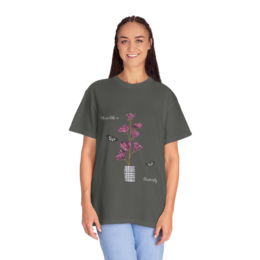 Float Like a Butterfly Floral Butterfly Graphic T-Shirt