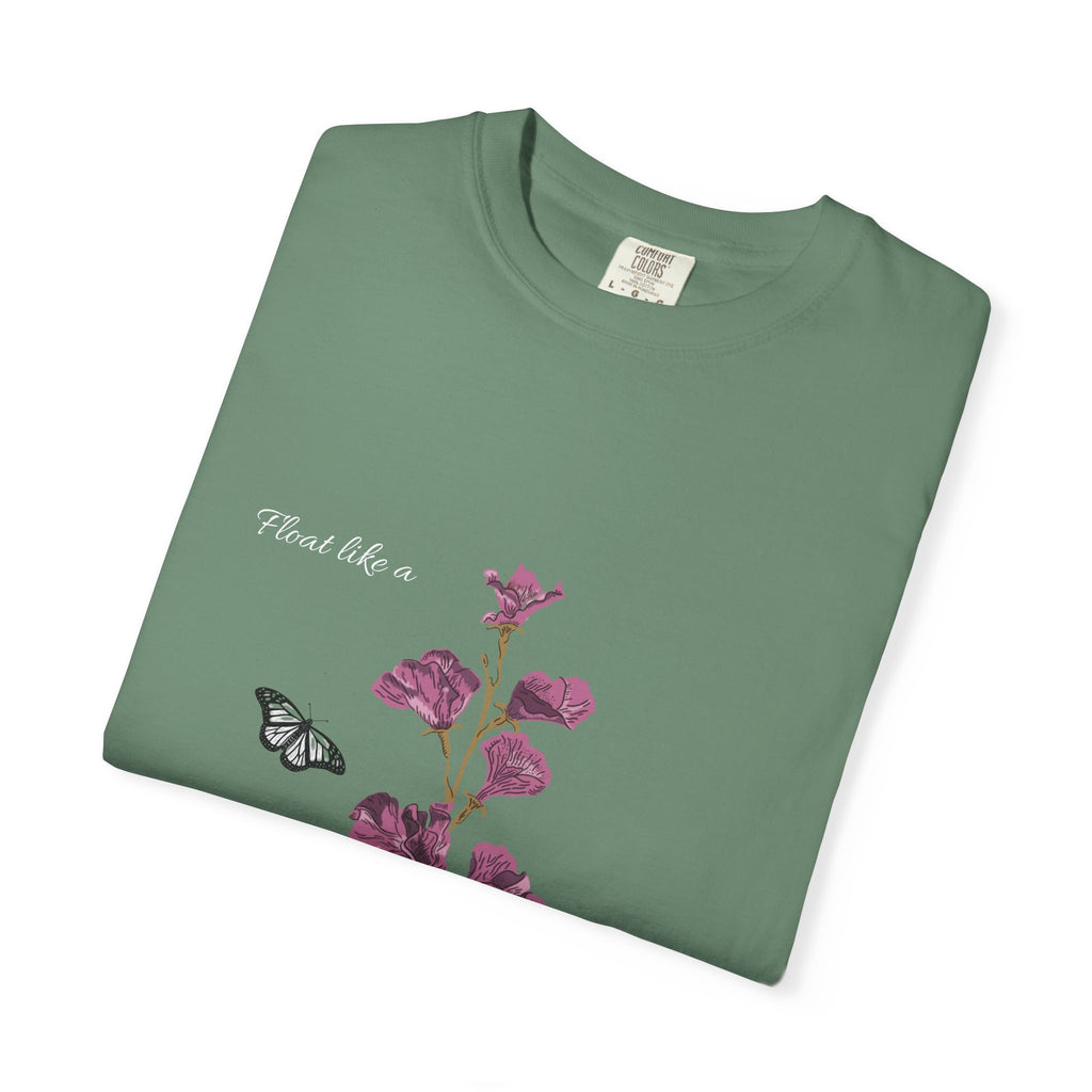 Float Like a Butterfly Floral Butterfly Graphic T-Shirt