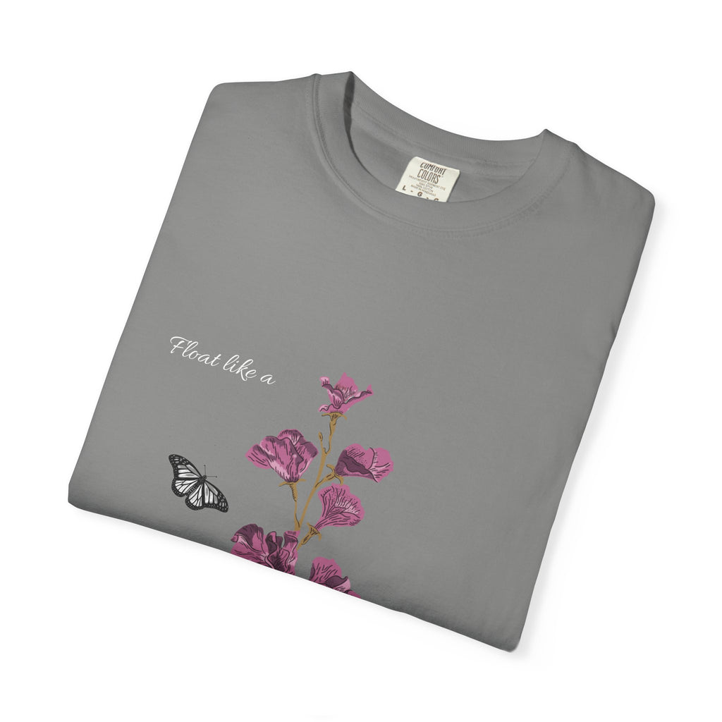 Float Like a Butterfly Floral Butterfly Graphic T-Shirt