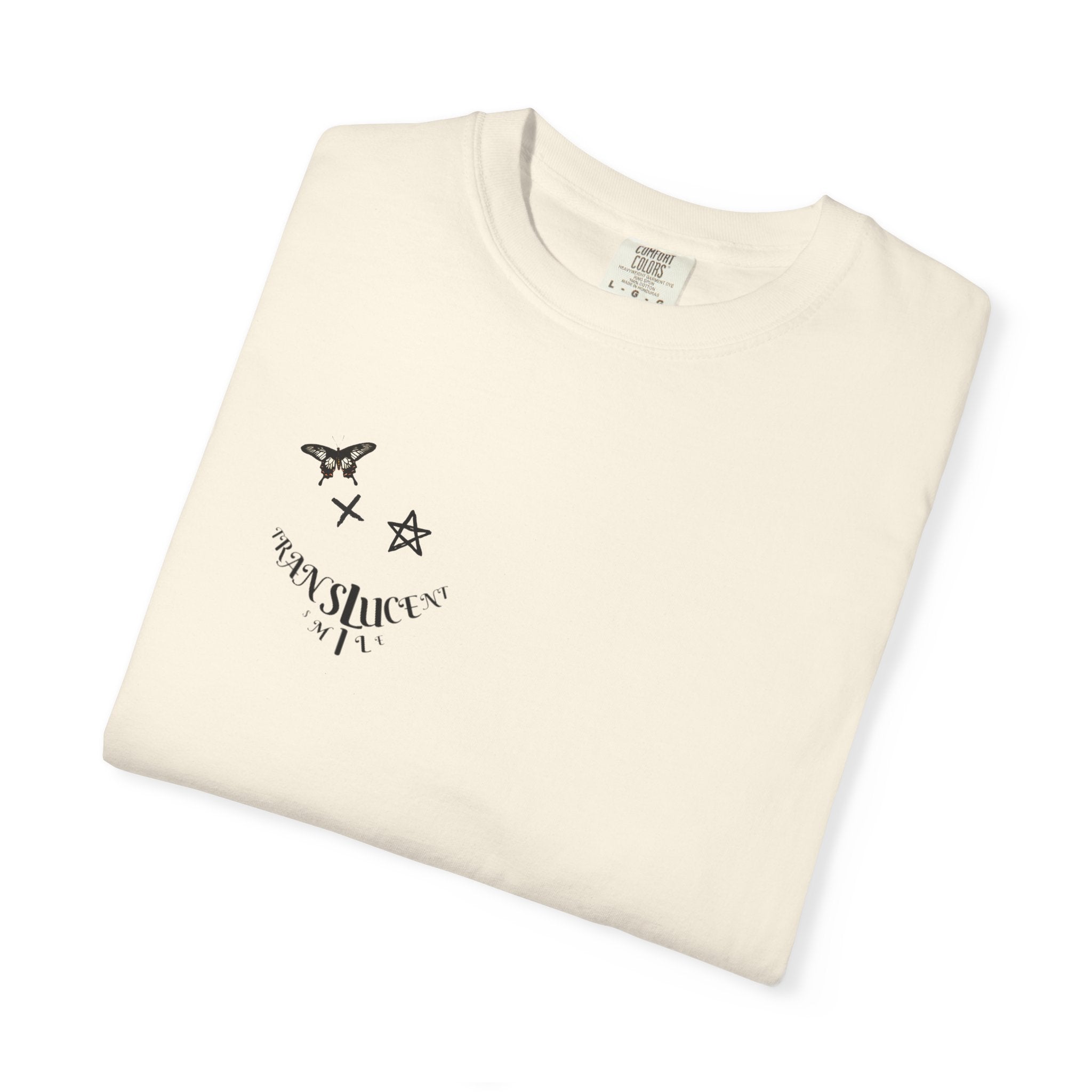 Translucent Smile Graphic T-Shirt — 'Translucent smile' Tee Pec Placement