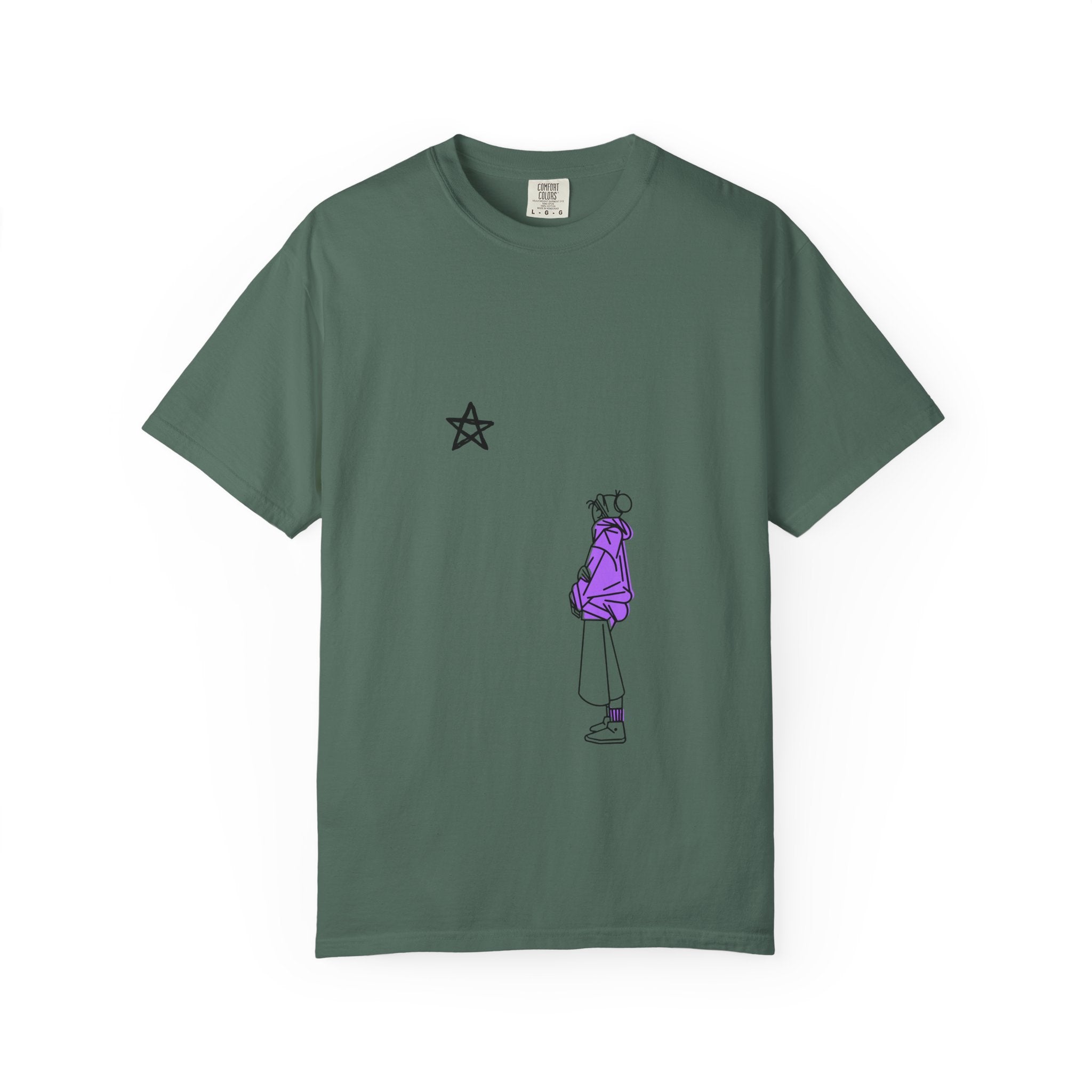 Star Watcher Graphic Tee — Standalone Man Illustration