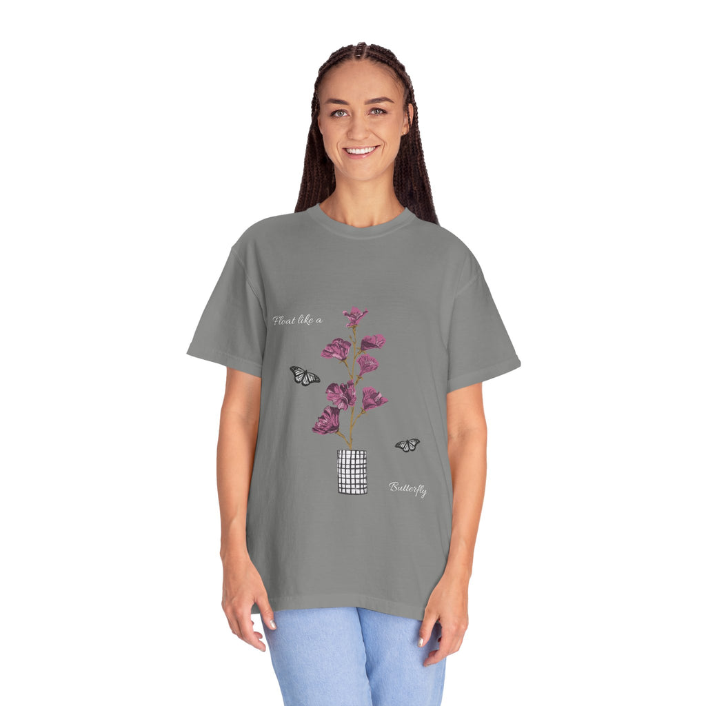Float Like a Butterfly Floral Butterfly Graphic T-Shirt