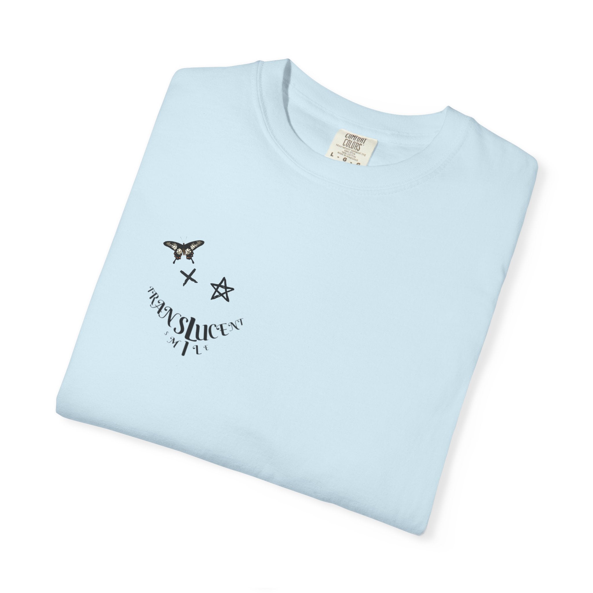 Translucent Smile Graphic T-Shirt — 'Translucent smile' Tee Pec Placement