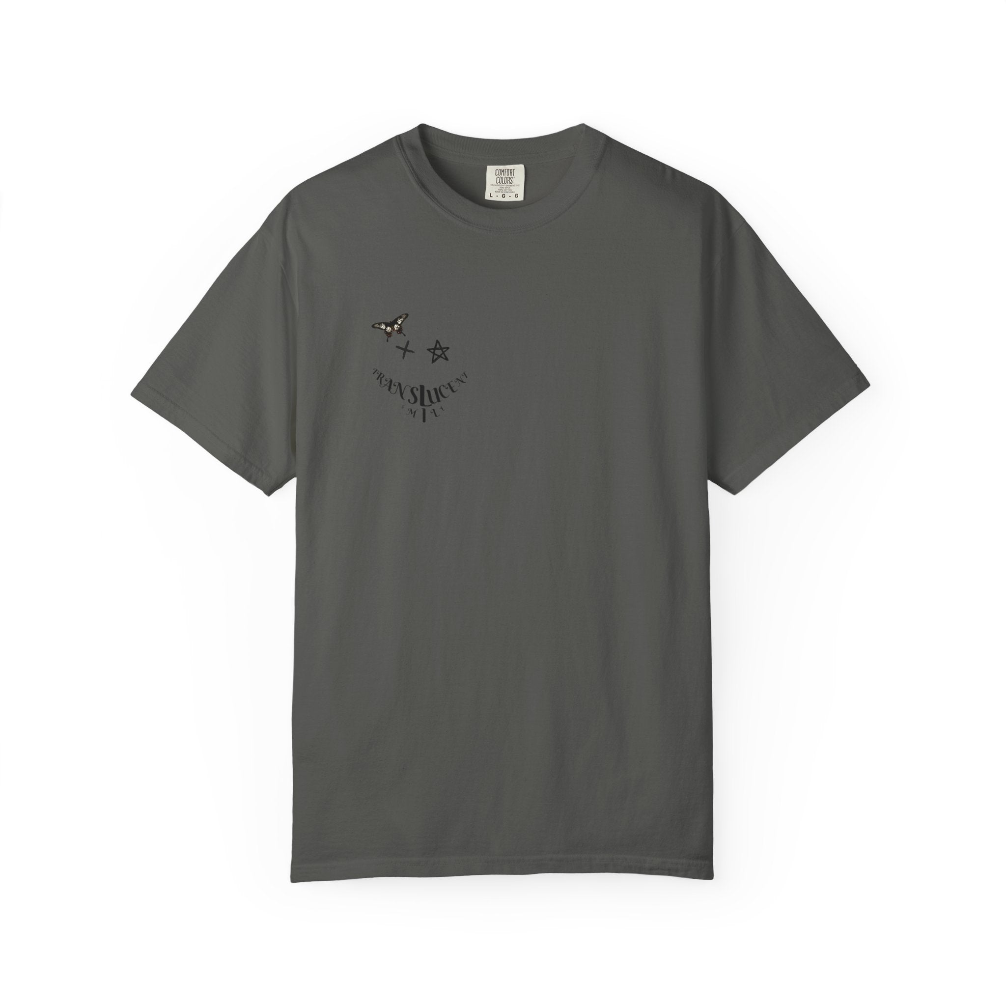 Translucent Smile Graphic T-Shirt — 'Translucent smile' Tee Pec Placement