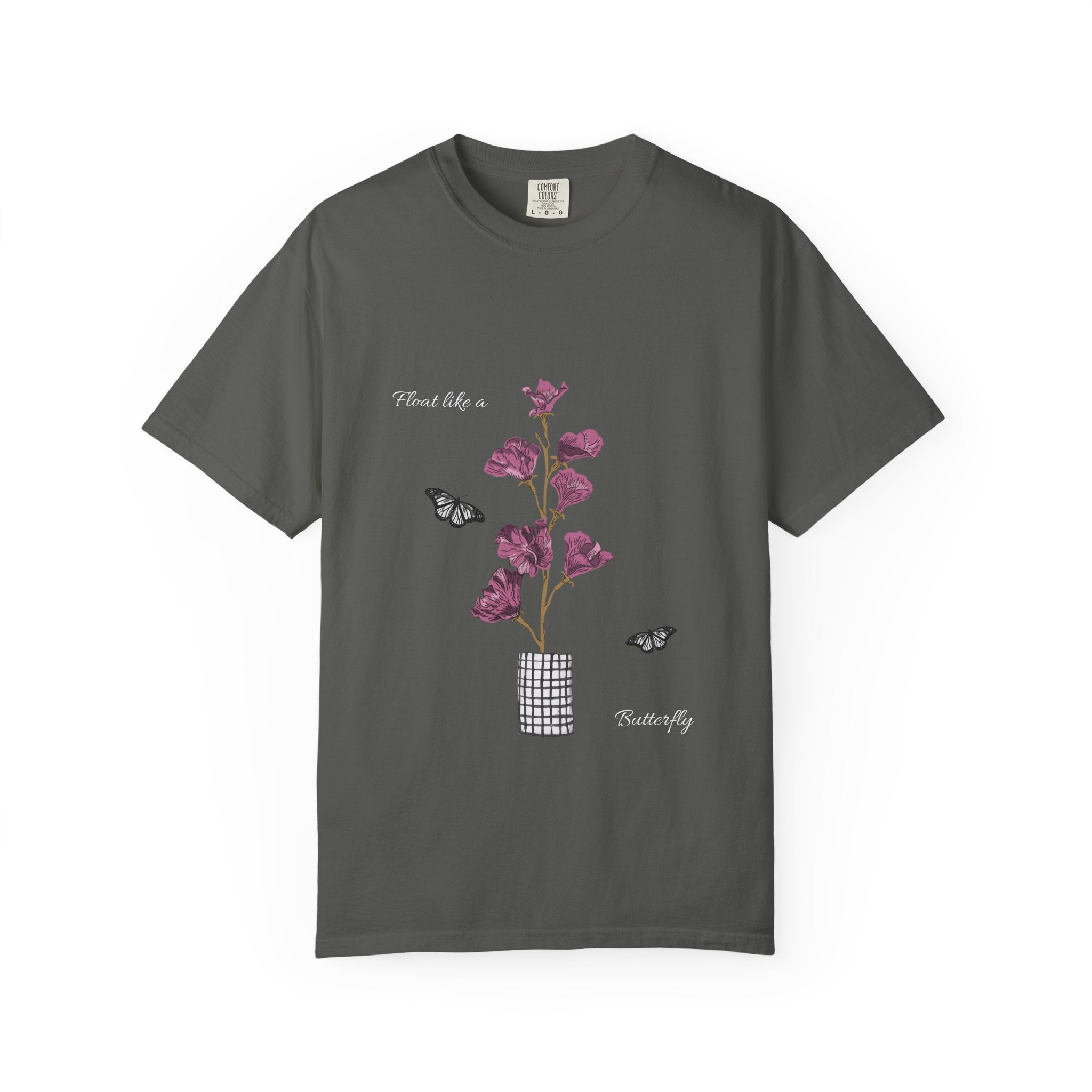 Float Like a Butterfly Floral Butterfly Graphic T-Shirt
