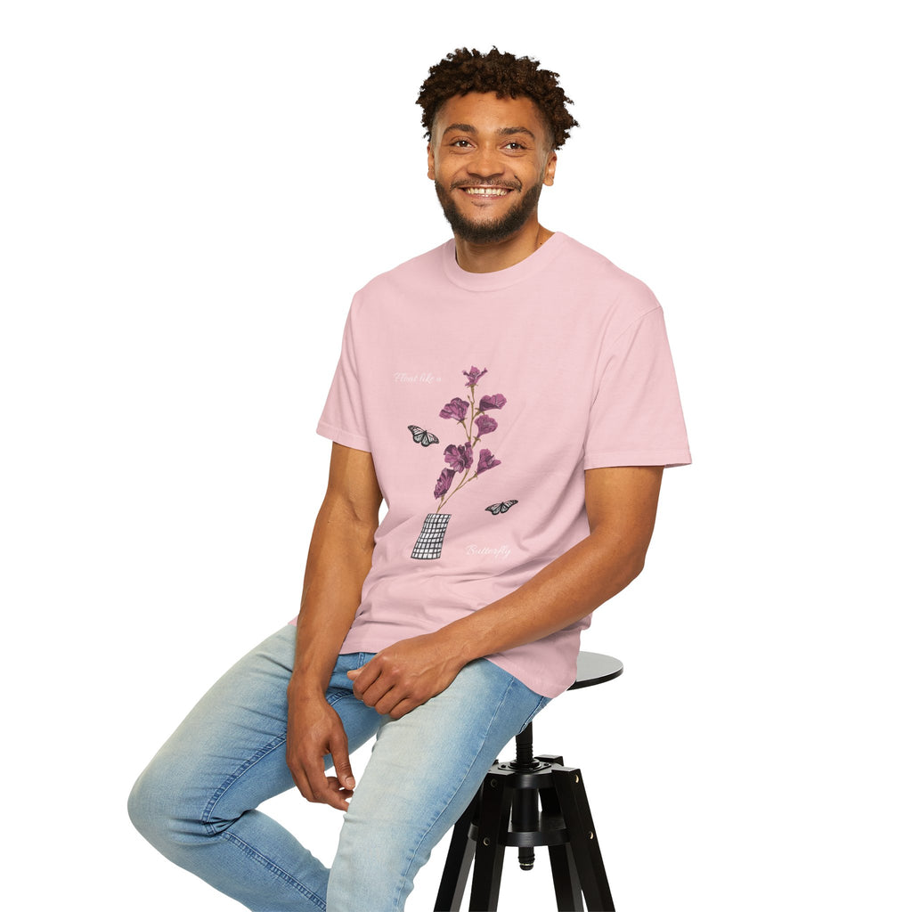 Float Like a Butterfly Floral Butterfly Graphic T-Shirt
