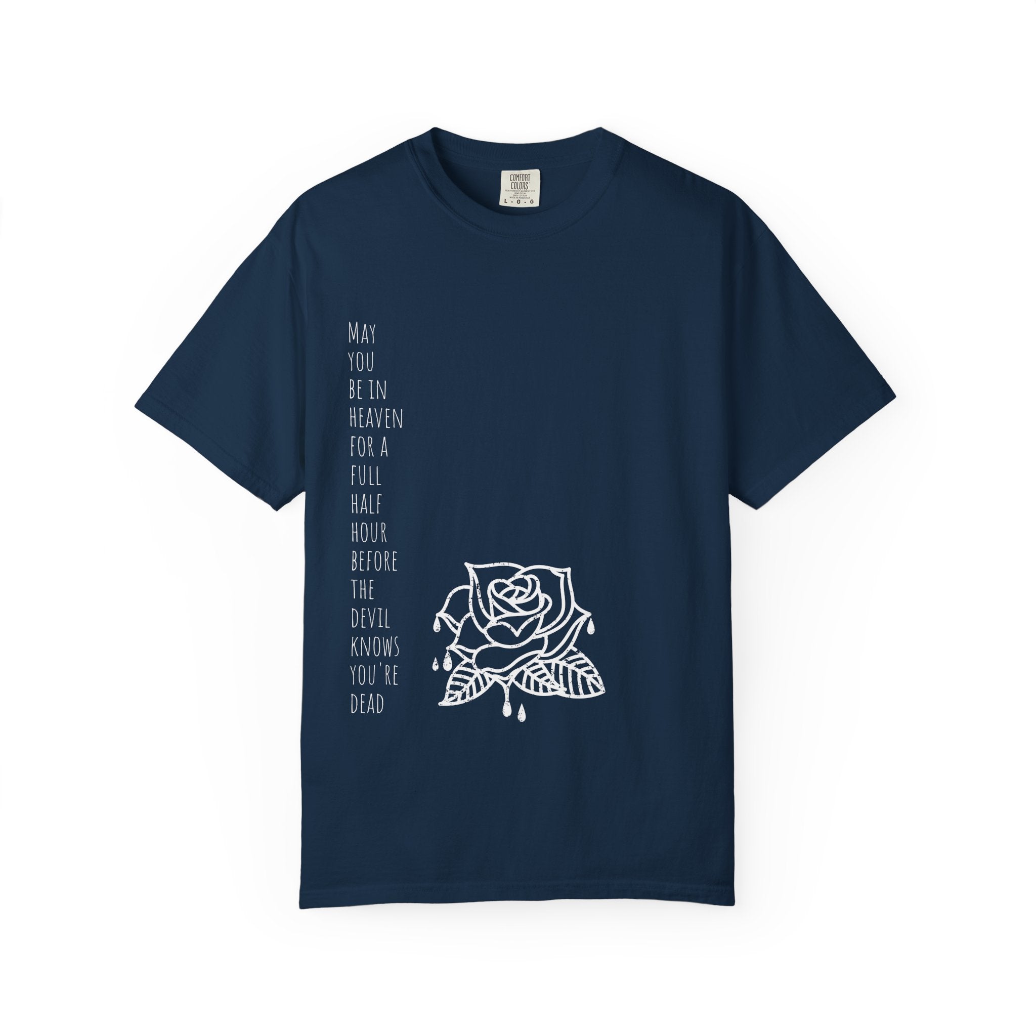 Rose with Dripping blood Text T-shirt | Gothic Floral Quote