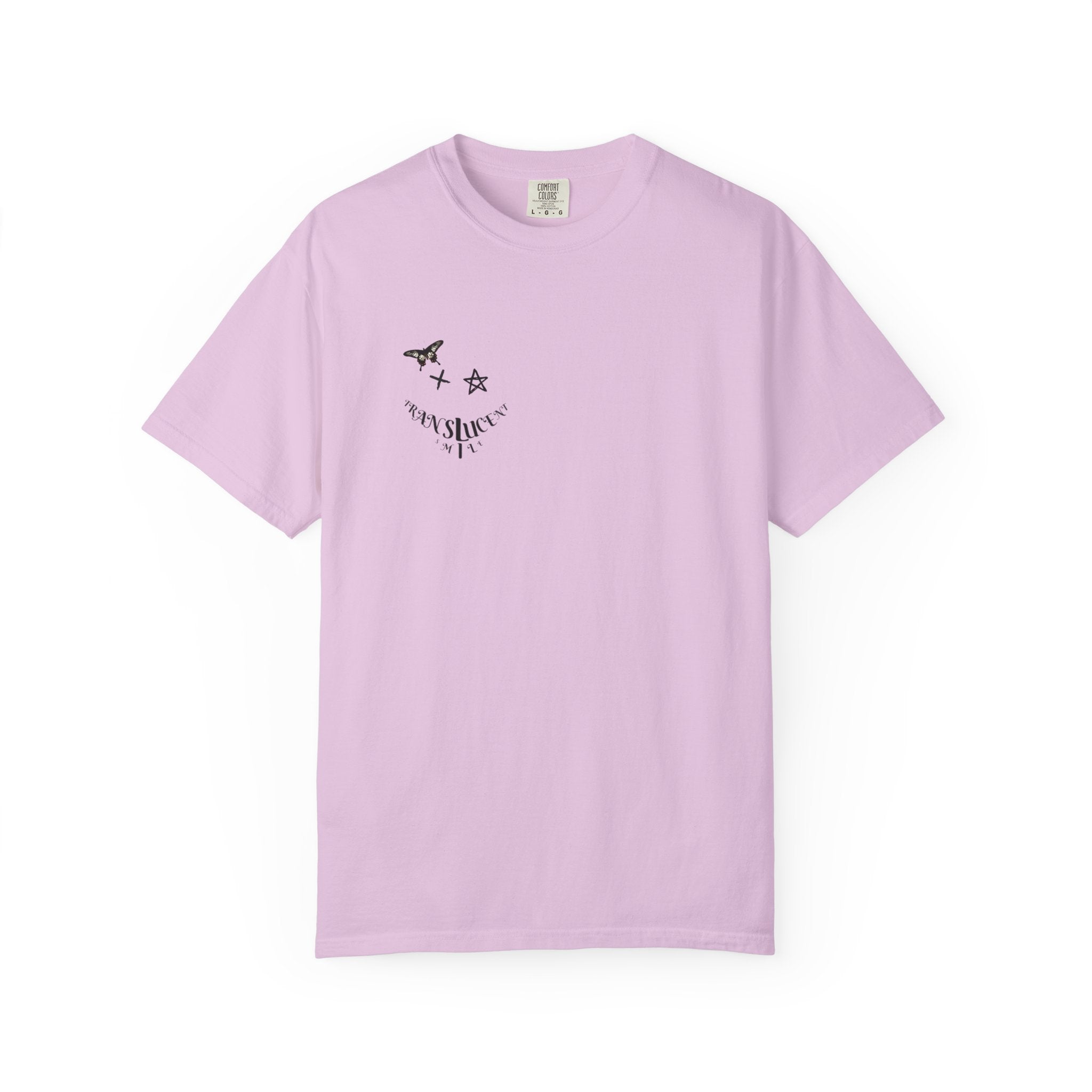 Translucent Smile Graphic T-Shirt — 'Translucent smile' Tee Pec Placement