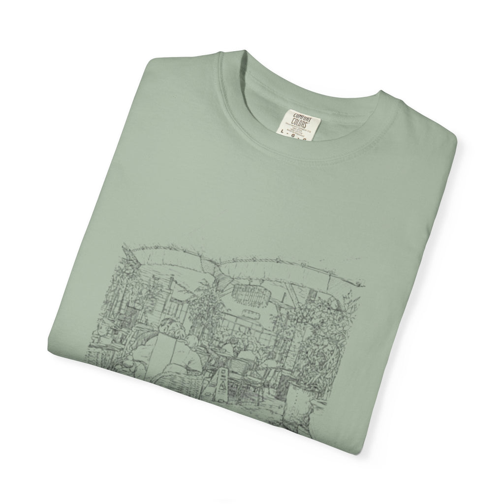 Rainy Day Pencil Sketch T-Shirt — Marquee Seating Illustration