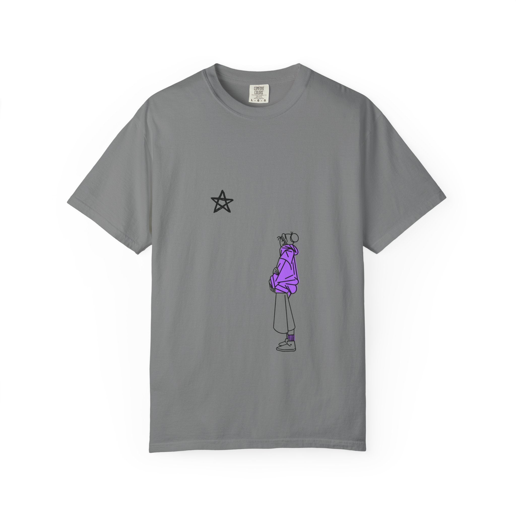 Star Watcher Graphic Tee — Standalone Man Illustration