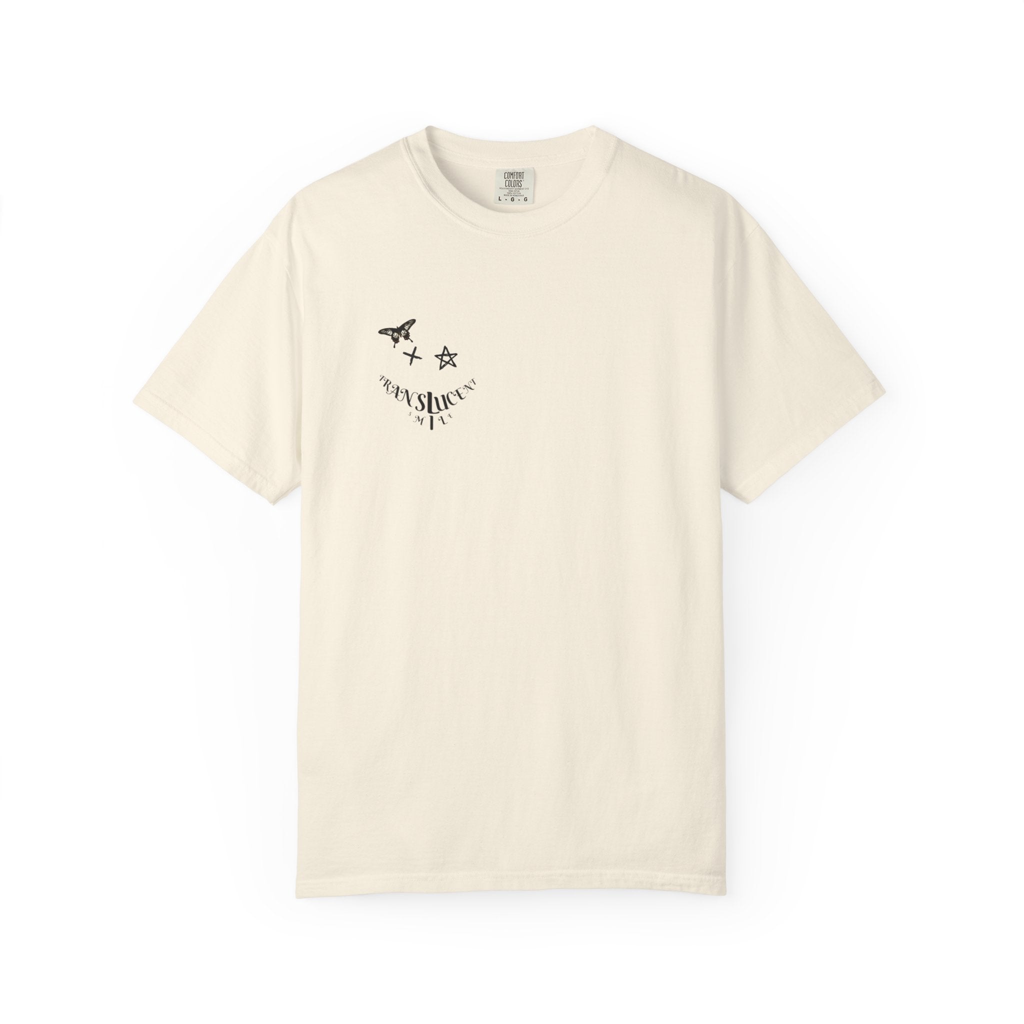 Translucent Smile Graphic T-Shirt — 'Translucent smile' Tee Pec Placement