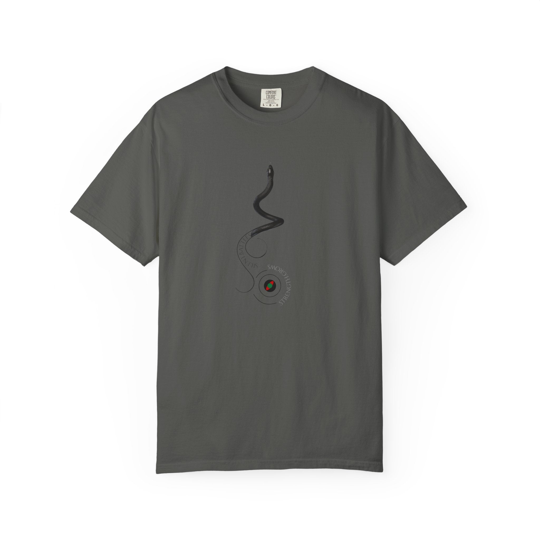 Strength Grows in Silent Battles - Snake Graphic T-Shirt