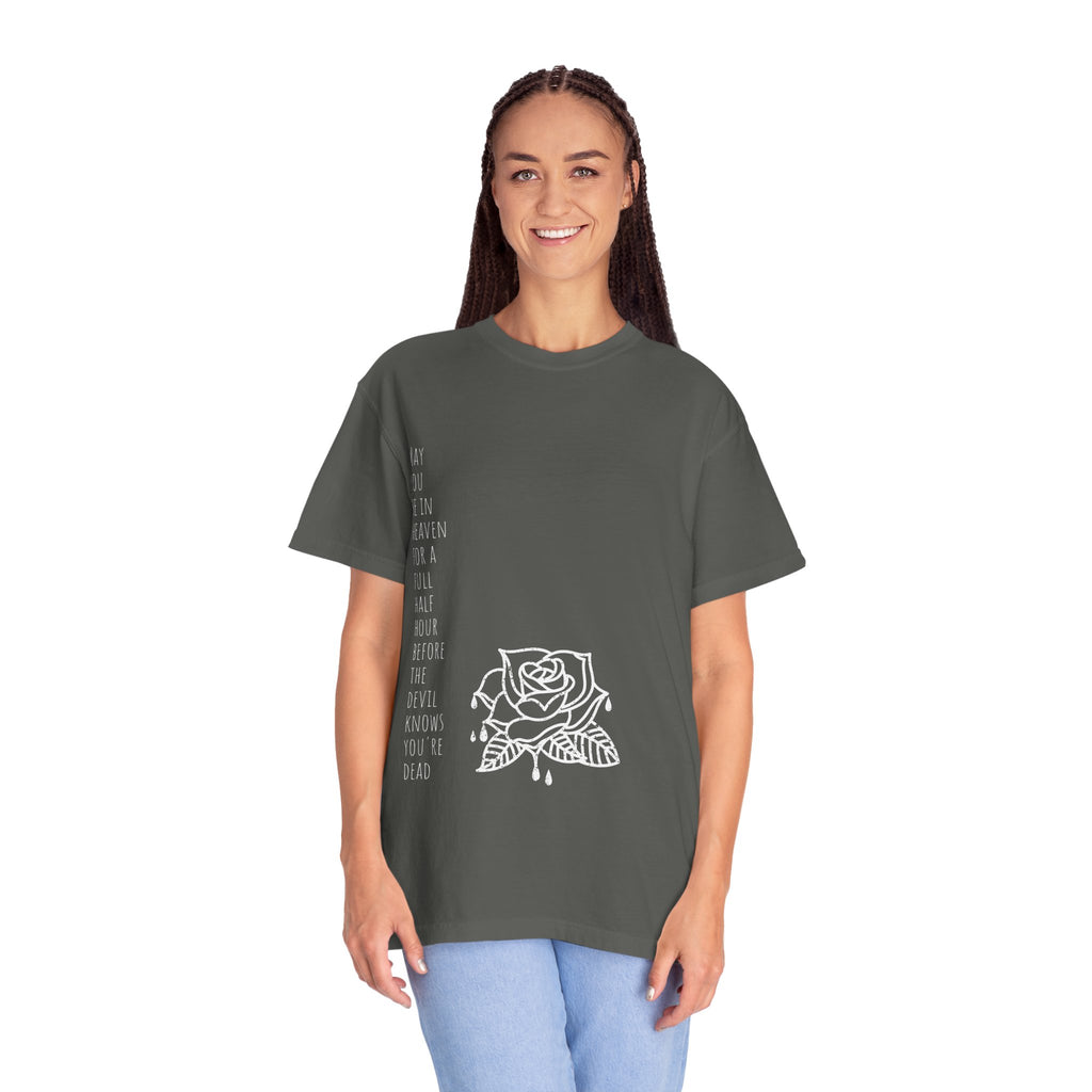 Rose with Dripping blood Text T-shirt | Gothic Floral Quote