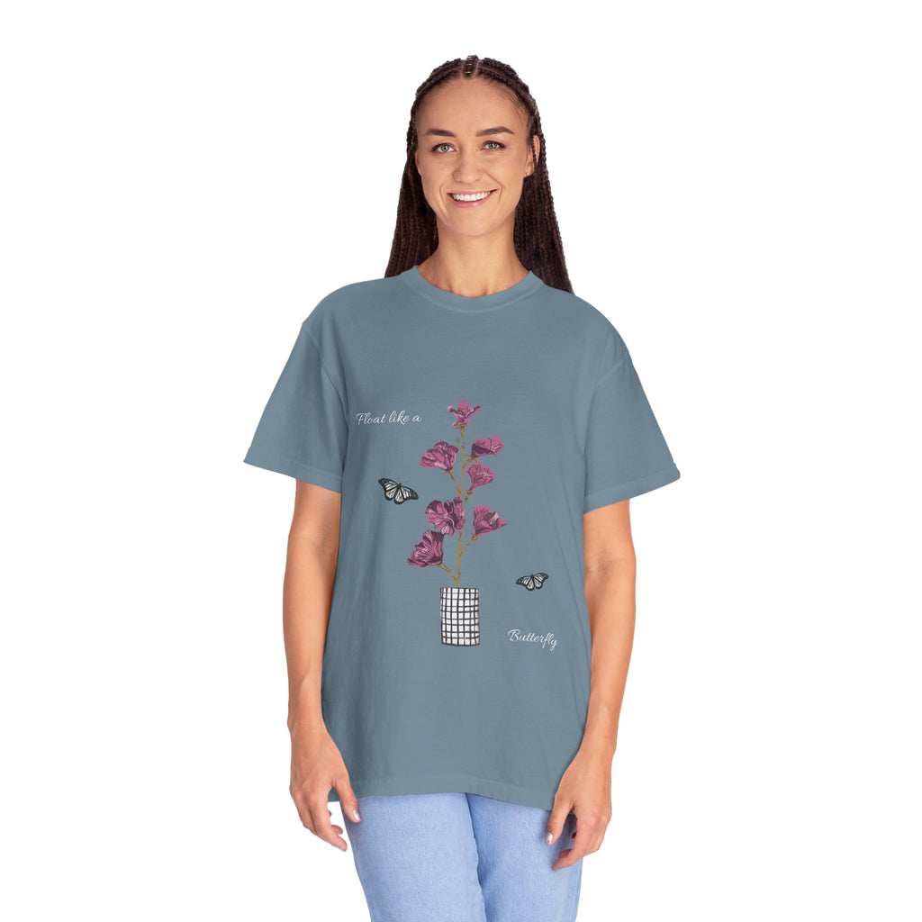 Float Like a Butterfly Floral Butterfly Graphic T-Shirt