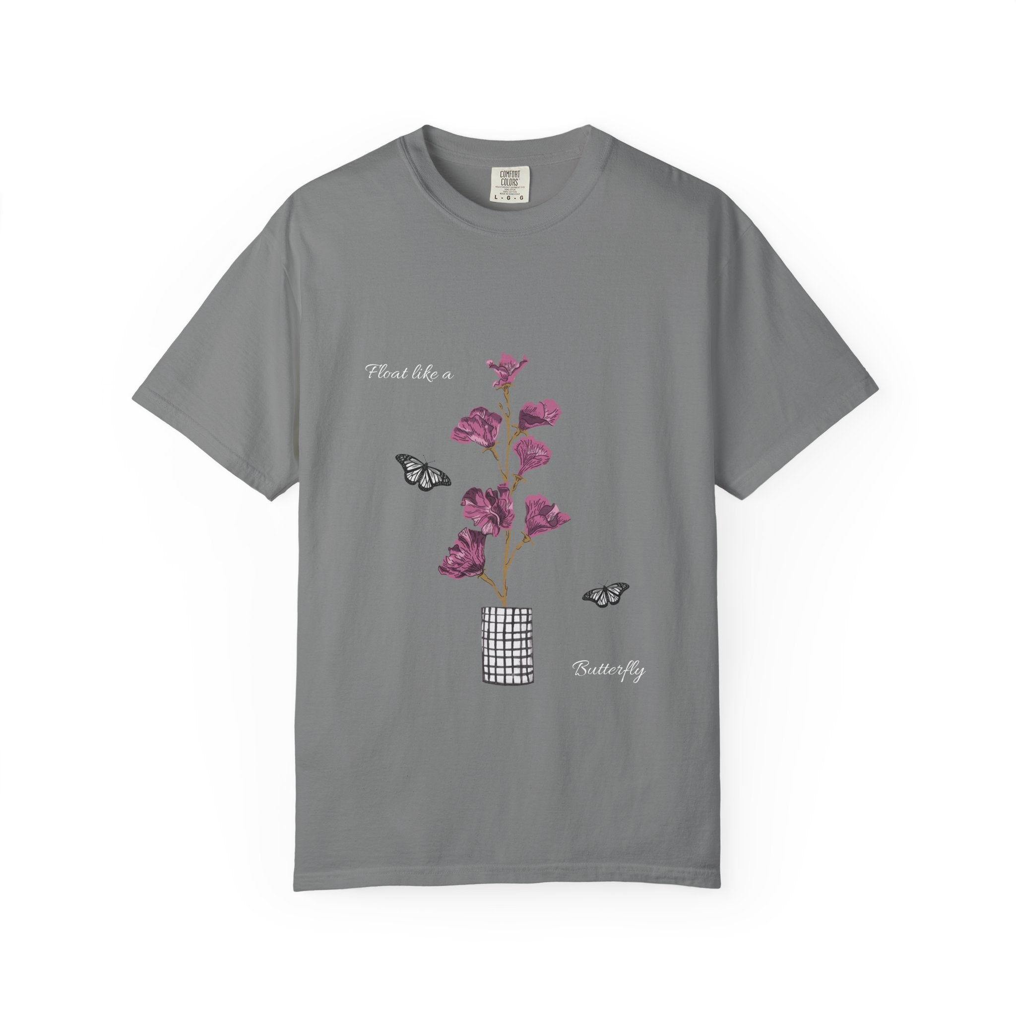 Float Like a Butterfly Floral Butterfly Graphic T-Shirt