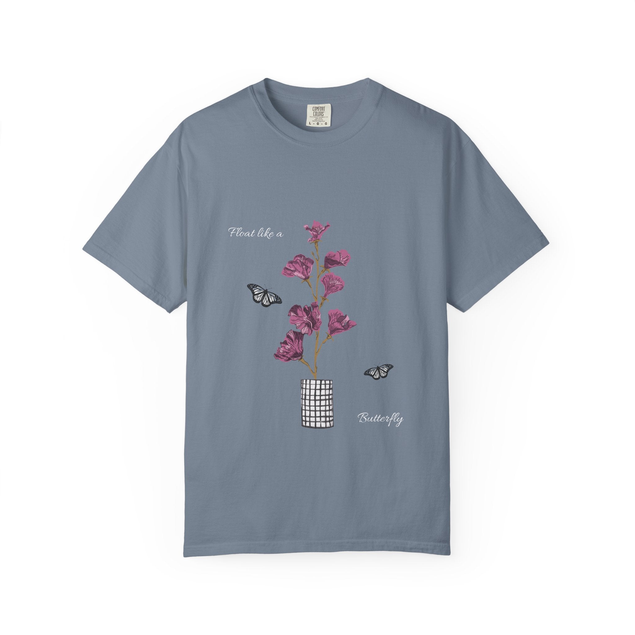 Float Like a Butterfly Floral Butterfly Graphic T-Shirt