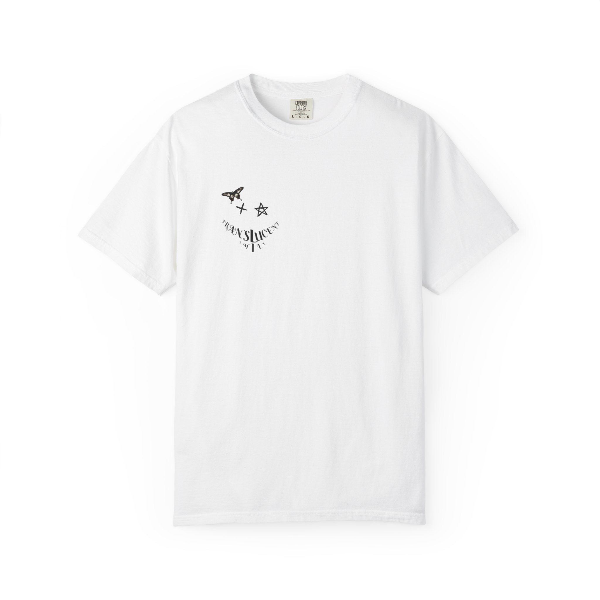 Translucent Smile Graphic T-Shirt — 'Translucent smile' Tee Pec Placement