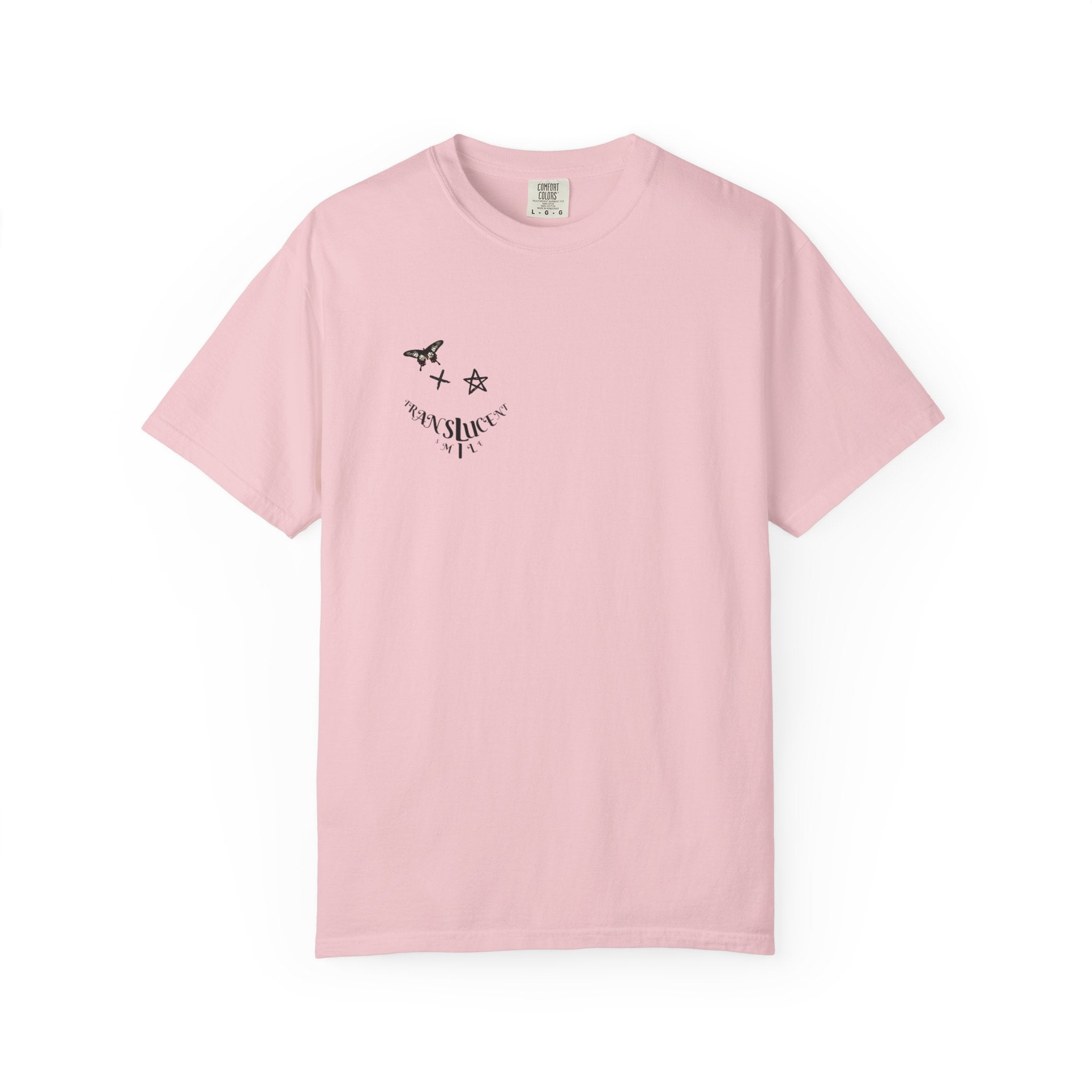 Translucent Smile Graphic T-Shirt — 'Translucent smile' Tee Pec Placement