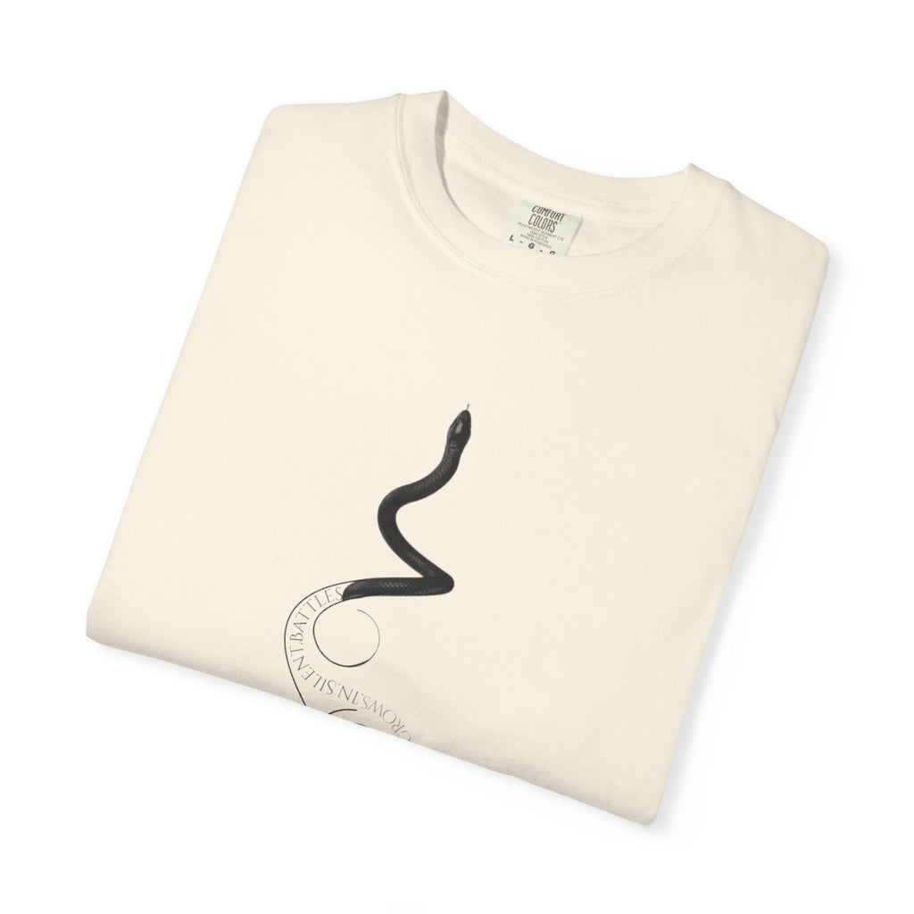 Strength Grows in Silent Battles - Snake Graphic T-Shirt