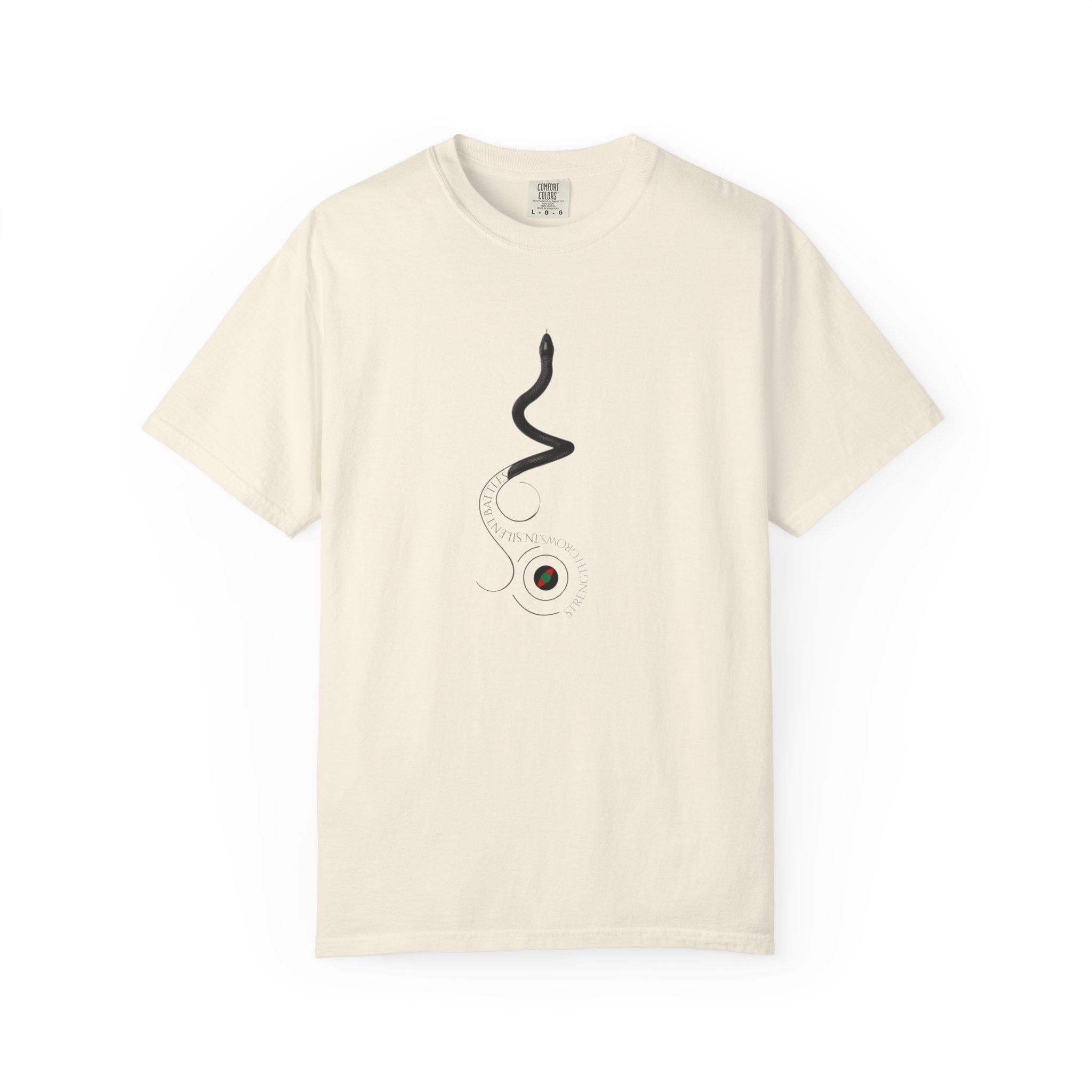 Strength Grows in Silent Battles - Snake Graphic T-Shirt