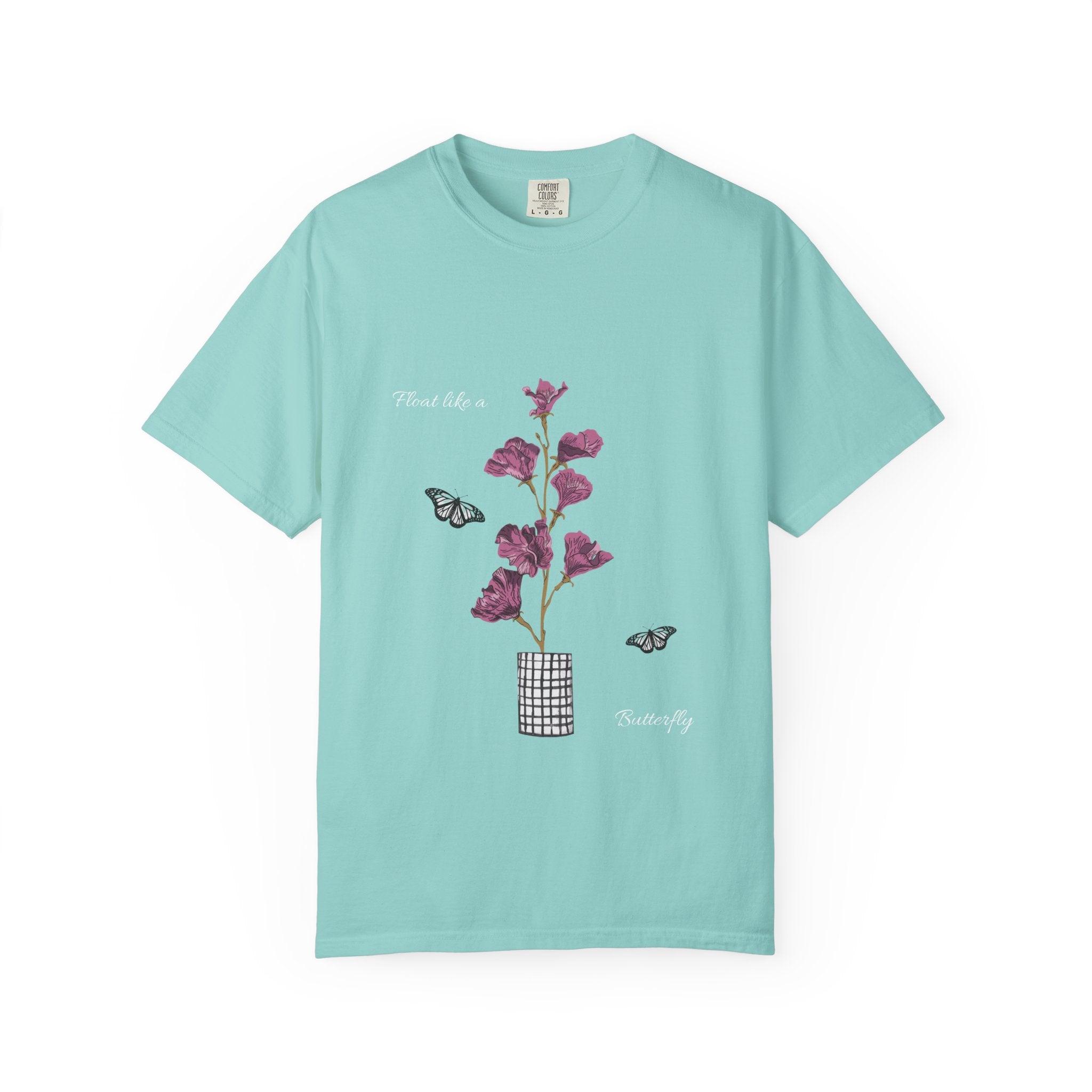 Float Like a Butterfly Floral Butterfly Graphic T-Shirt