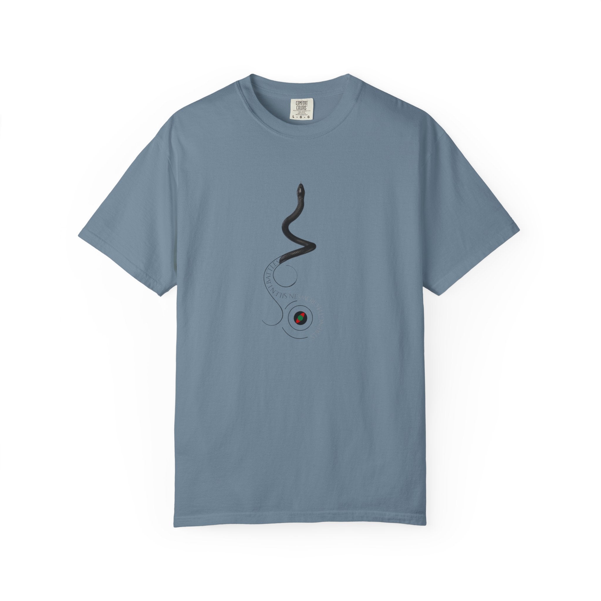 Strength Grows in Silent Battles - Snake Graphic T-Shirt