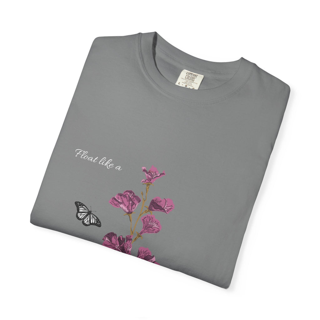 Float Like a Butterfly Floral Butterfly Graphic T-Shirt