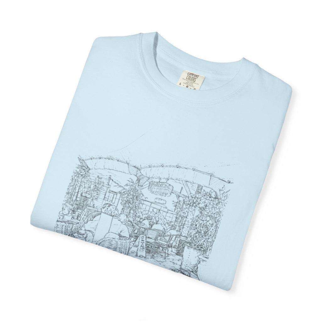 Rainy Day Pencil Sketch T-Shirt — Marquee Seating Illustration