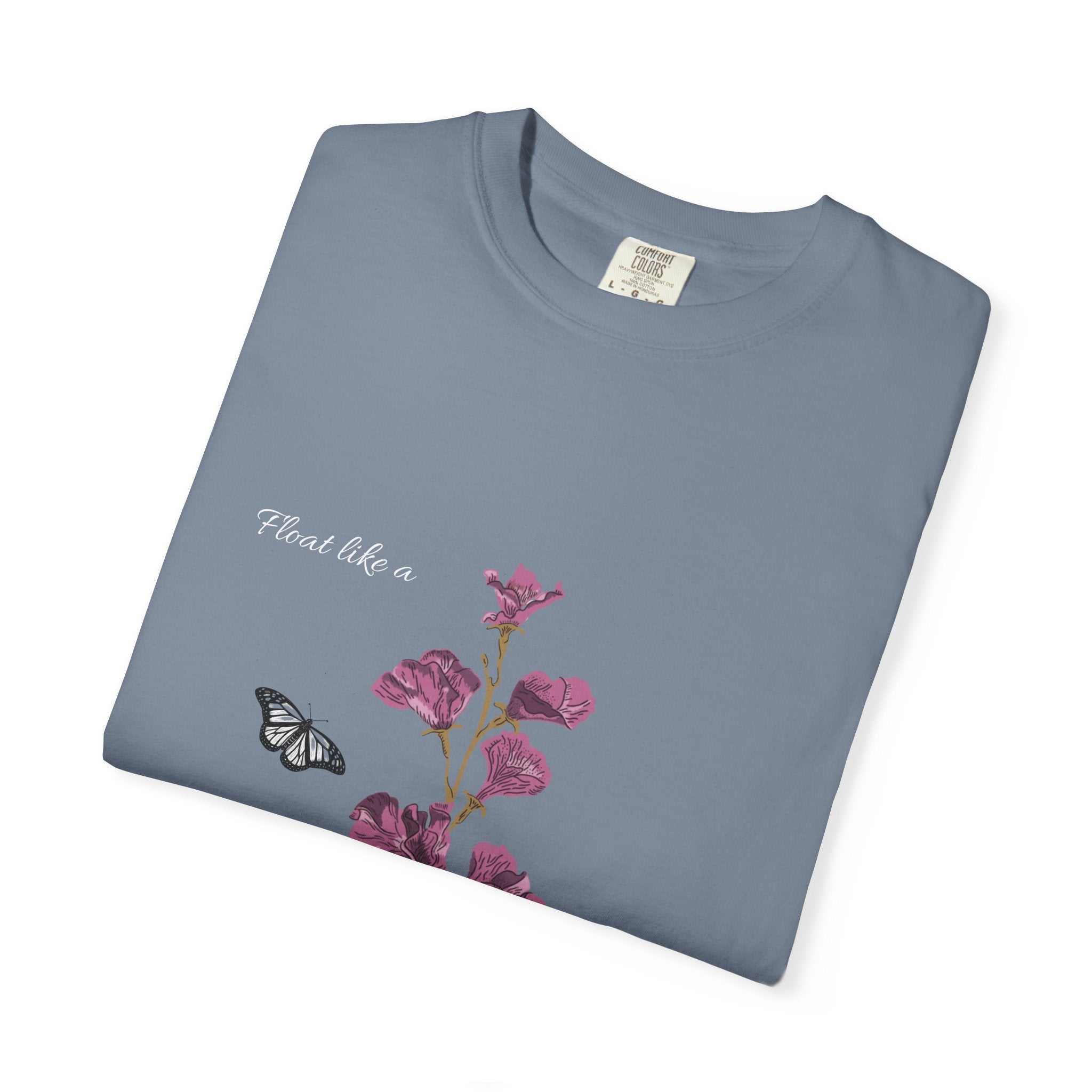 Float Like a Butterfly Floral Butterfly Graphic T-Shirt