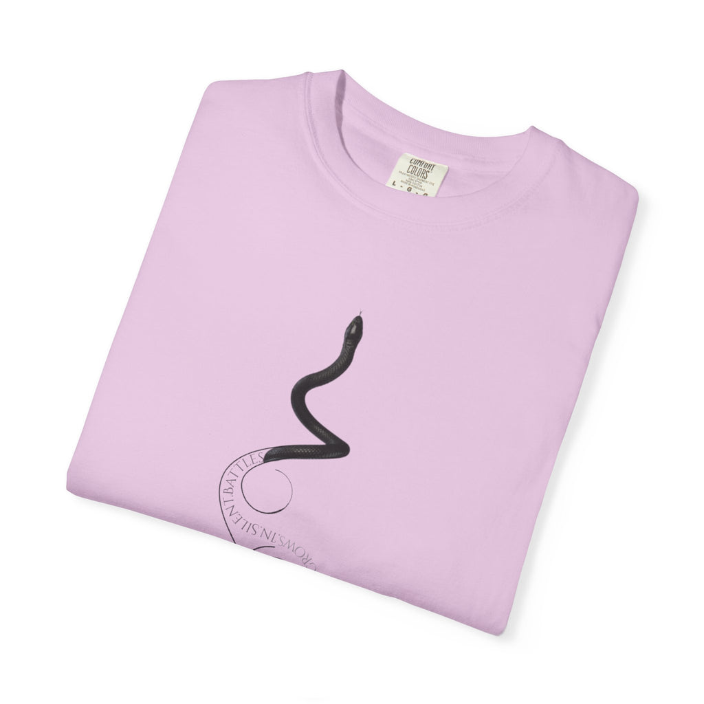 Strength Grows in Silent Battles - Snake Graphic T-Shirt