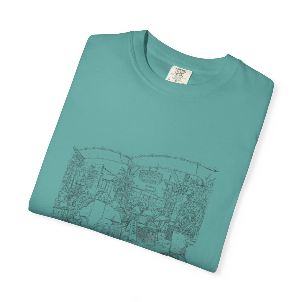 Rainy Day Pencil Sketch T-Shirt — Marquee Seating Illustration