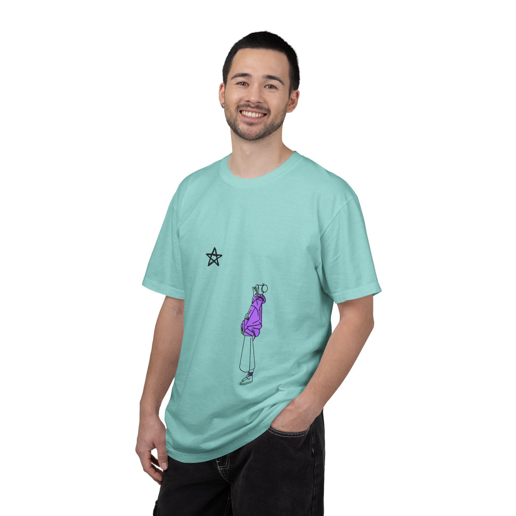 Star Watcher Graphic Tee — Standalone Man Illustration