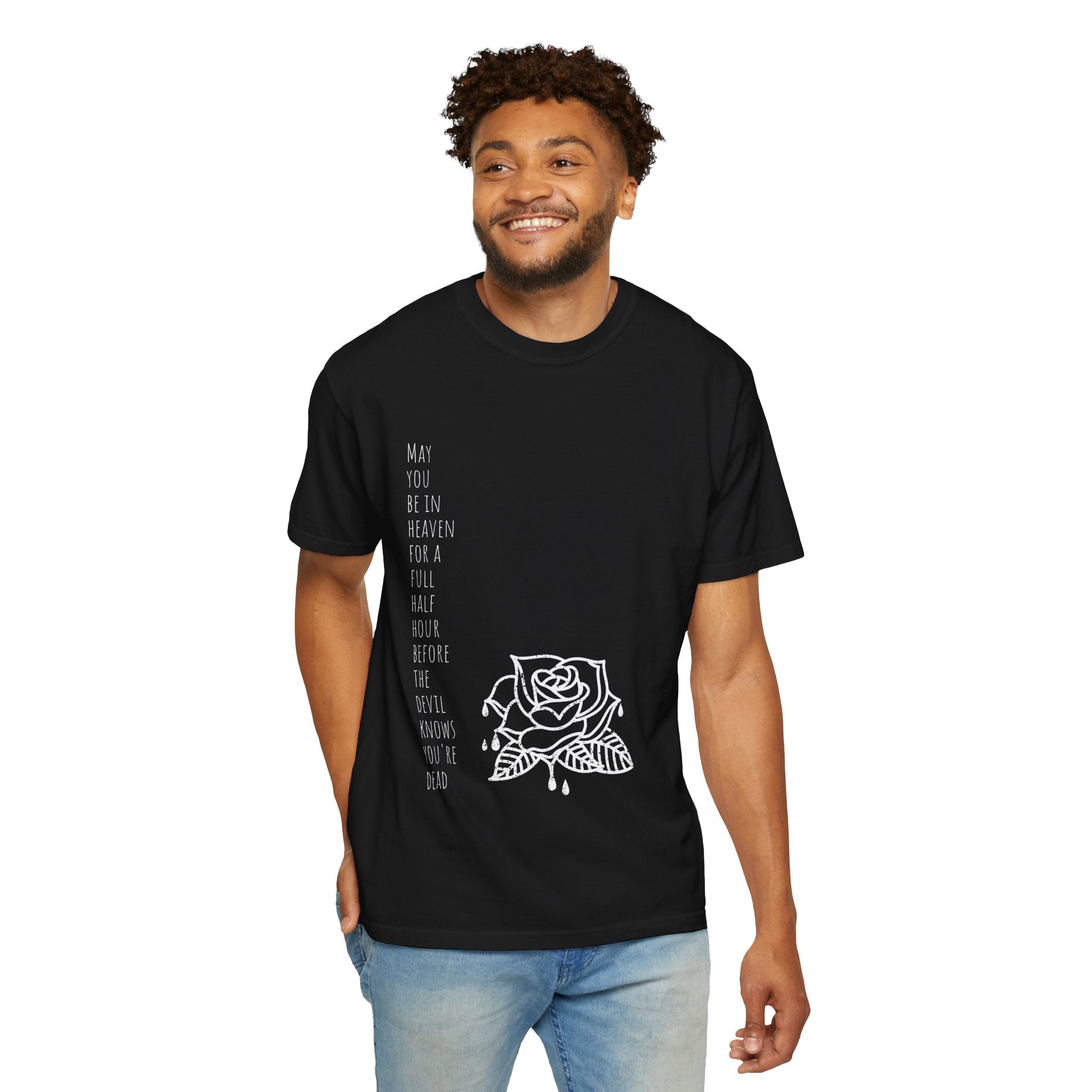 Rose with Dripping blood Text T-shirt | Gothic Floral Quote